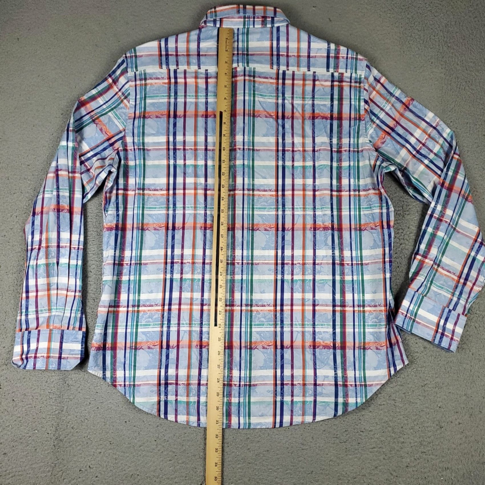 Robert Graham Robert Graham Shirt Mens XL Blue Skull Plaid Button-Up Long Sleeve Classic Casual Formal Size US XL / EU 56 / 4 - 4 Thumbnail