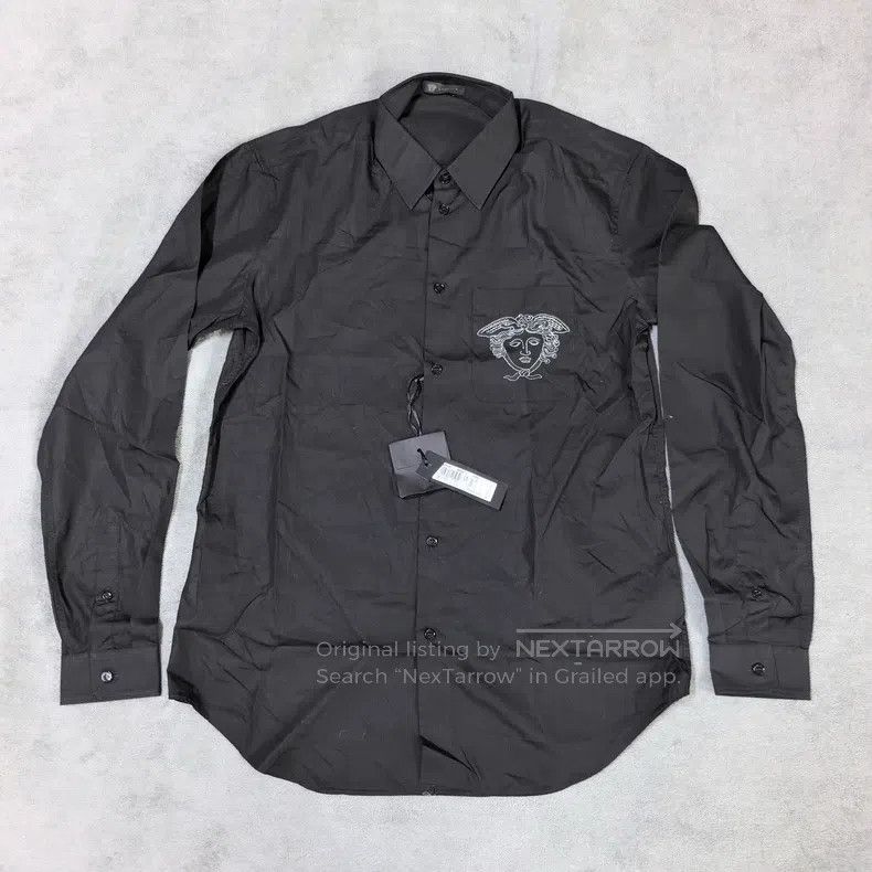 Versace Versace Men's black Medusa embroidered long-sleeved shirt Size US S / EU 44-46 / 1 - 1 Thumbnail