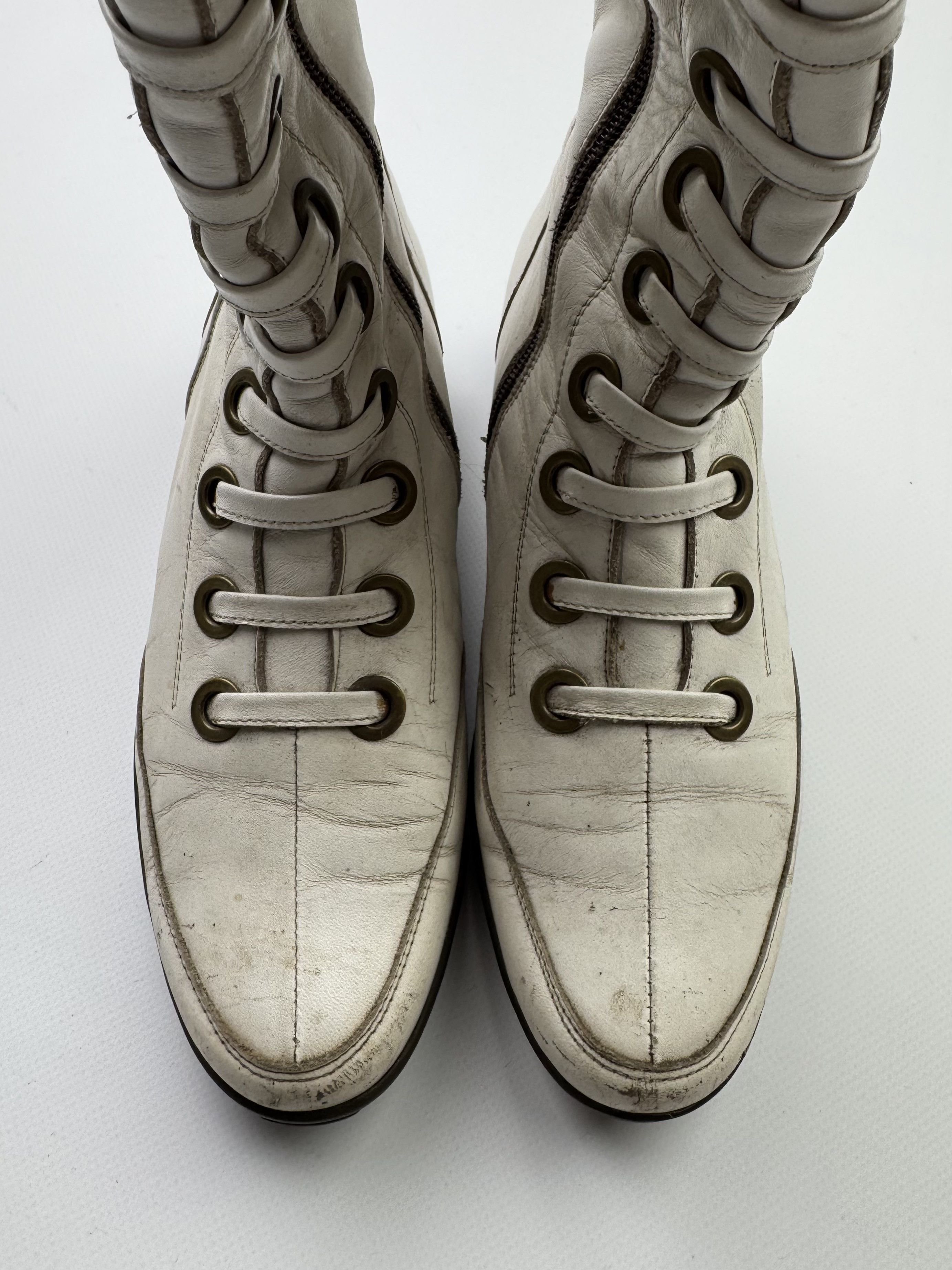 Other Vintage Leather Boots With Wide Belts B519(V526)E2 Size US 9 / IT 39 - 7 Thumbnail