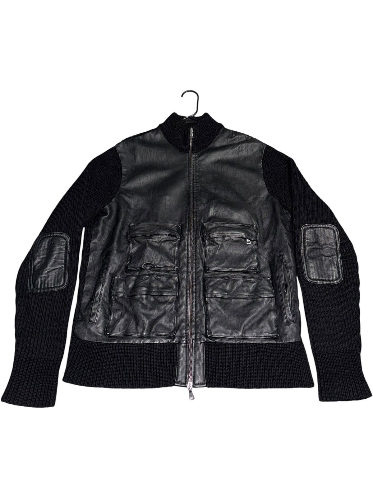 If Six Was Nine Vintage John Varvatos Lamb Leather Wool Bomber Cargo archive Size US L / EU 52-54 / 3 - 1 Thumbnail