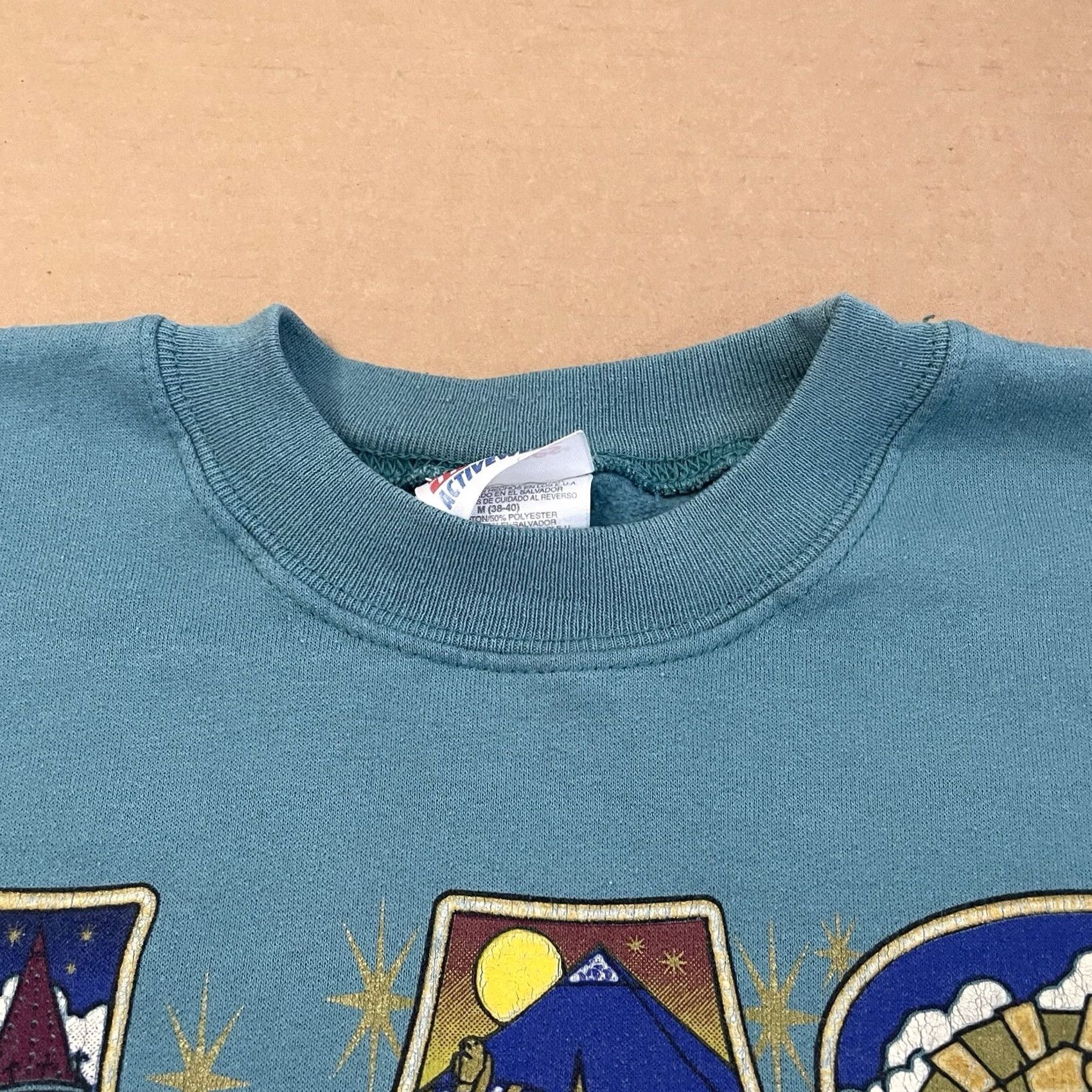 Hanes VINTAGE Las Vegas Sweatshirt Adult Medium Blue Crewneck Nevada Art 90s Y2K Mens Size US M / EU 48-50 / 2 - 6 Thumbnail