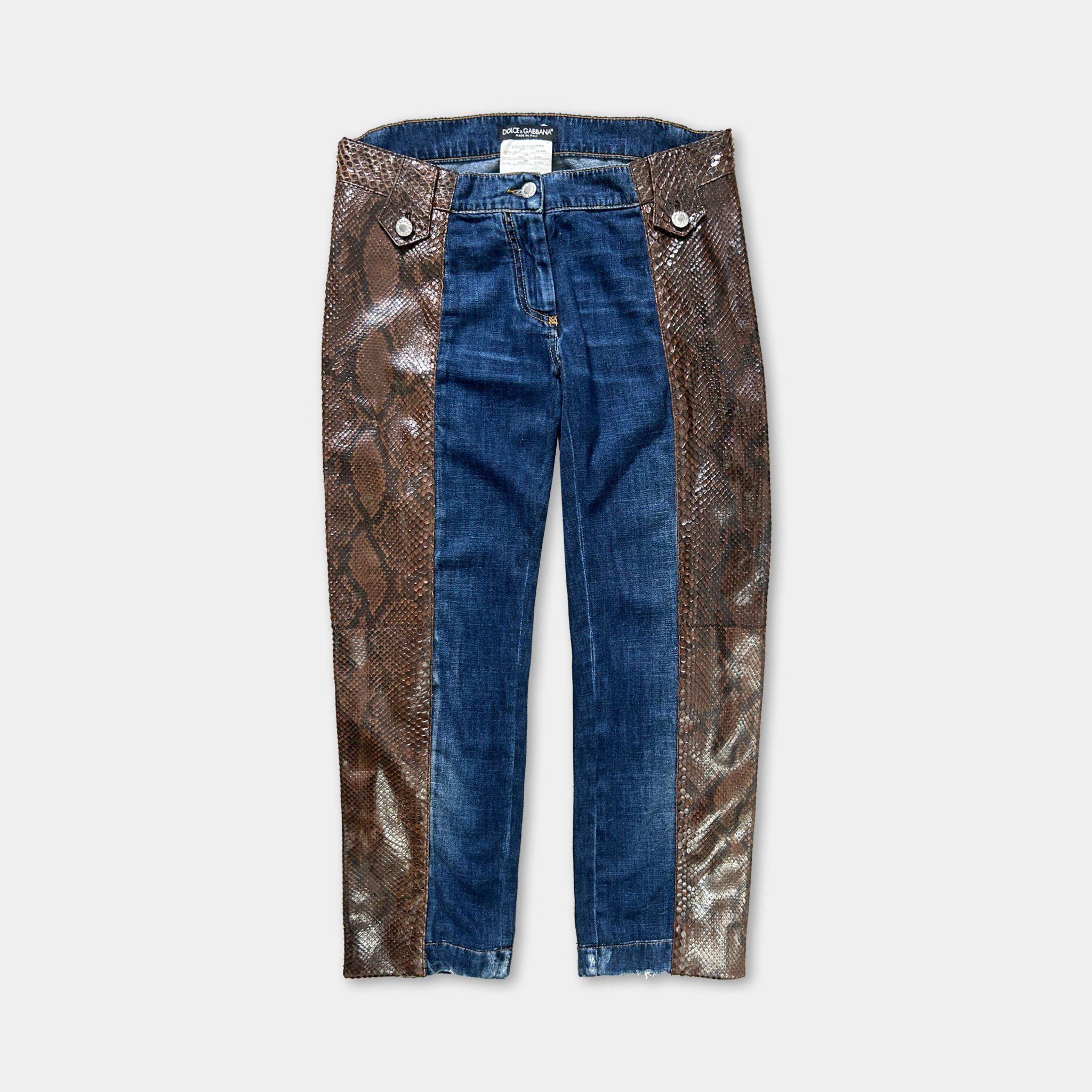 Dolce & Gabbana Dolce & Gabbana 2010's Genuine Python Denim Jeans Size US 30 / EU 46 - 1 Thumbnail
