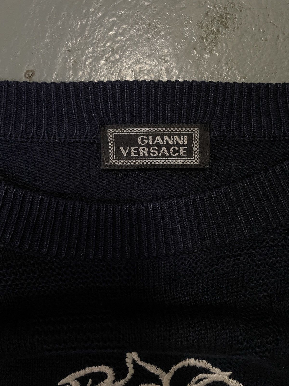 Designer × Versace × Vintage Vintage 90s Gianni Versace Knitted Sweatshirt Size US XL / EU 56 / 4 - 3 Thumbnail