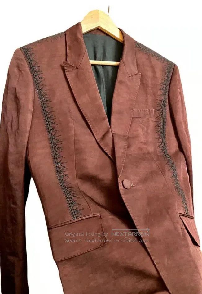 Haider Ackermann Embroidered Linen Blazer.