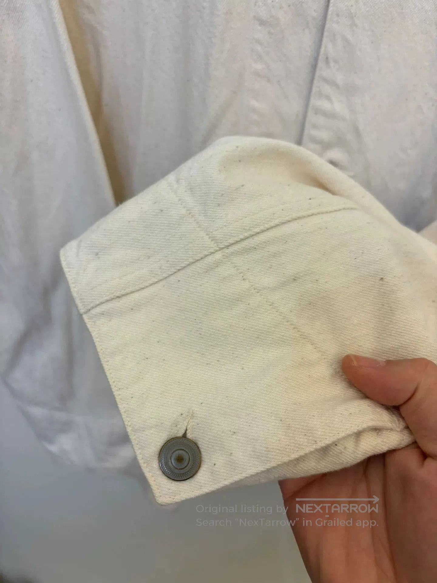 Comoli Comoli White Crinkled Fabric Jacket. Size US L / EU 52-54 / 3 - 5 Thumbnail
