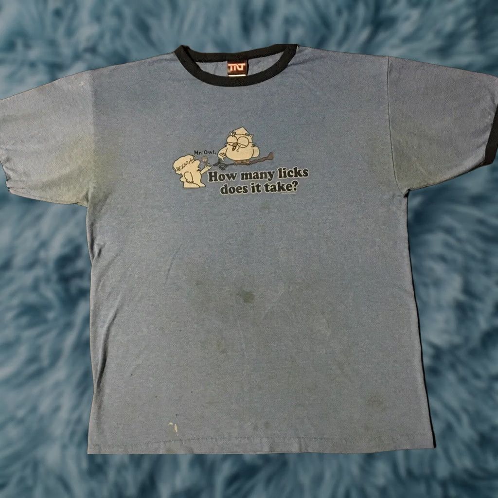 Junk Food Junk Food Vtg Tootsie Roll How Many Licks Faded Distress Shirt L Candy Grunge 90s 80s Mens Blue Graphic Tee Crew Neck Short Sleeve Size US L / EU 52-54 / 3 - 1 Thumbnail