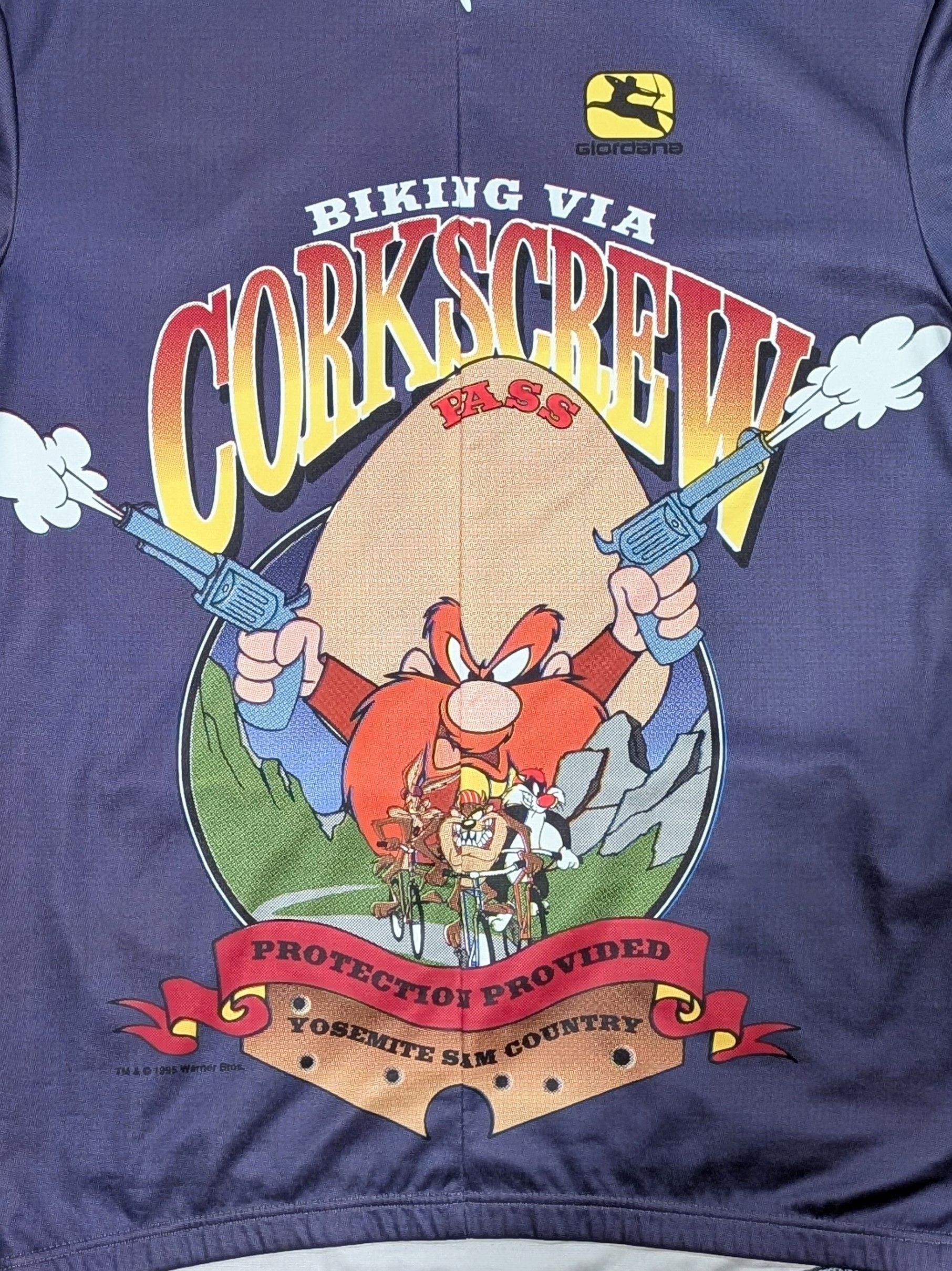 Warner Bros Vintage Giordana Yosemite Sam cycling shirt jersey Size US L / EU 52-54 / 3 - 2 Thumbnail