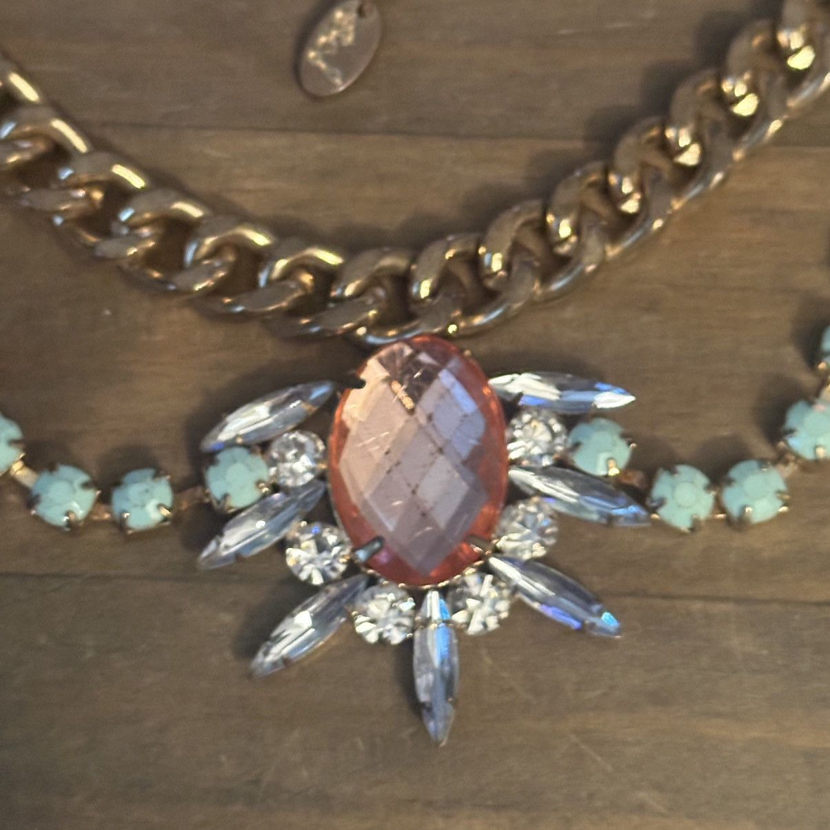 Other Etc! multicolor swag rhinestone statement necklace Size ONE SIZE - 3 Thumbnail
