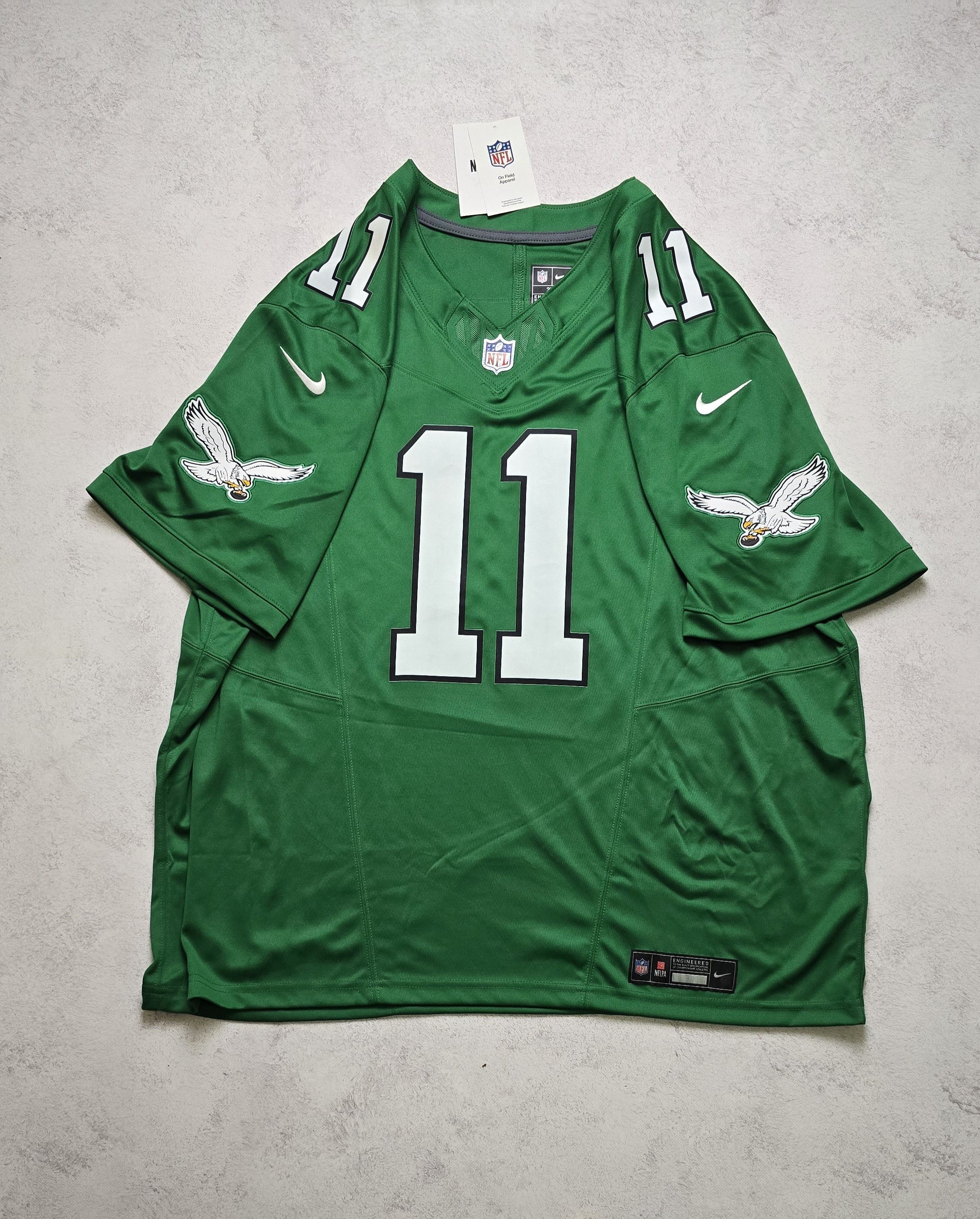 Nike Brown #11 Eagles Vapor FUSE Super Bowl LIX Champs Jersey XXL Size US XXL / EU 58 / 5 - 1 Thumbnail