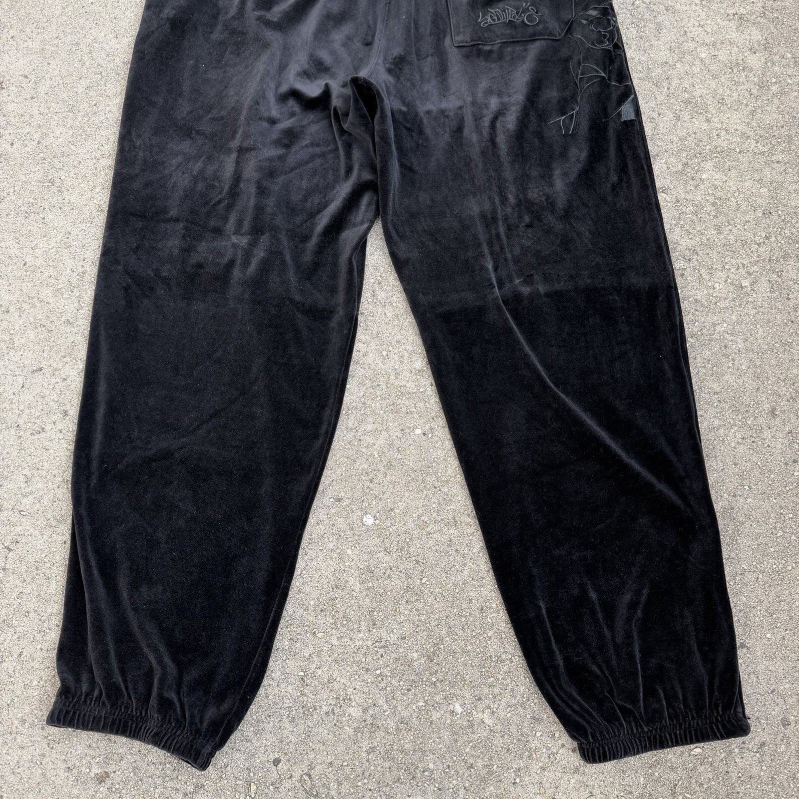 Southpole × Vintage Vintage Y2K Southpole Fat Albert Black Velour Trackpants Size US 34 / EU 50 - 6 Thumbnail