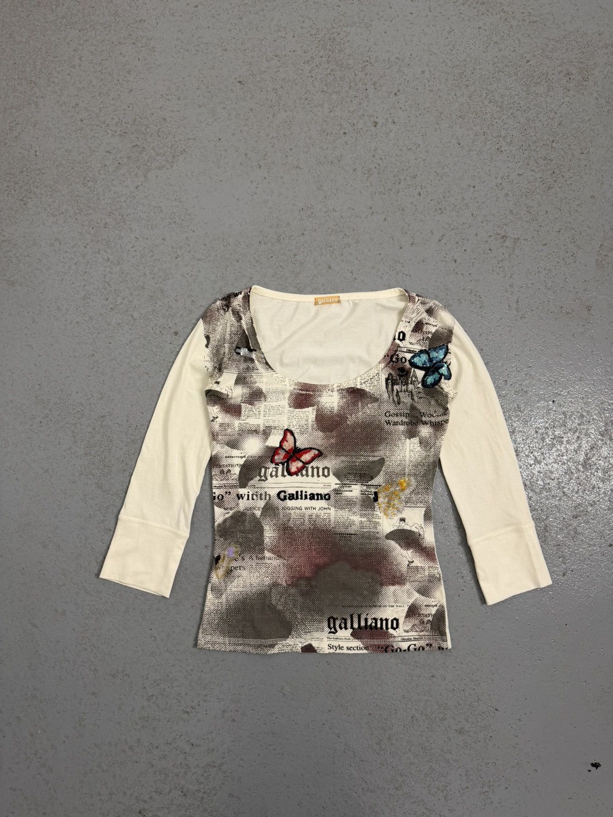 John Galliano Vintage John Galliano Gazette Rhinestones Butterfly’s Tee Size XS / US 0-2 / IT 36-38 - 1 Thumbnail