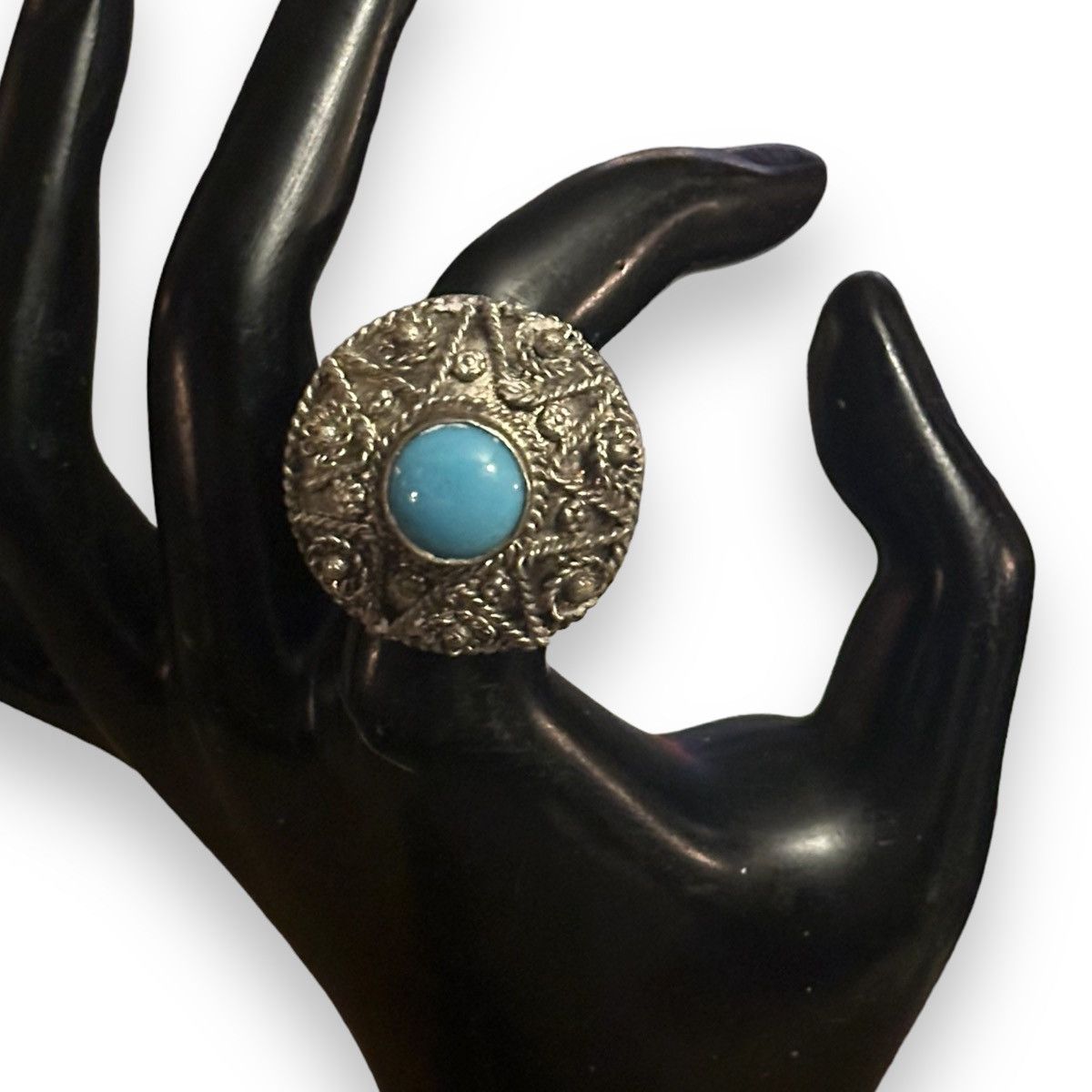 Vintage Vintage large pewter Ruskin ornate dome ring Size ONE SIZE - 2 Thumbnail