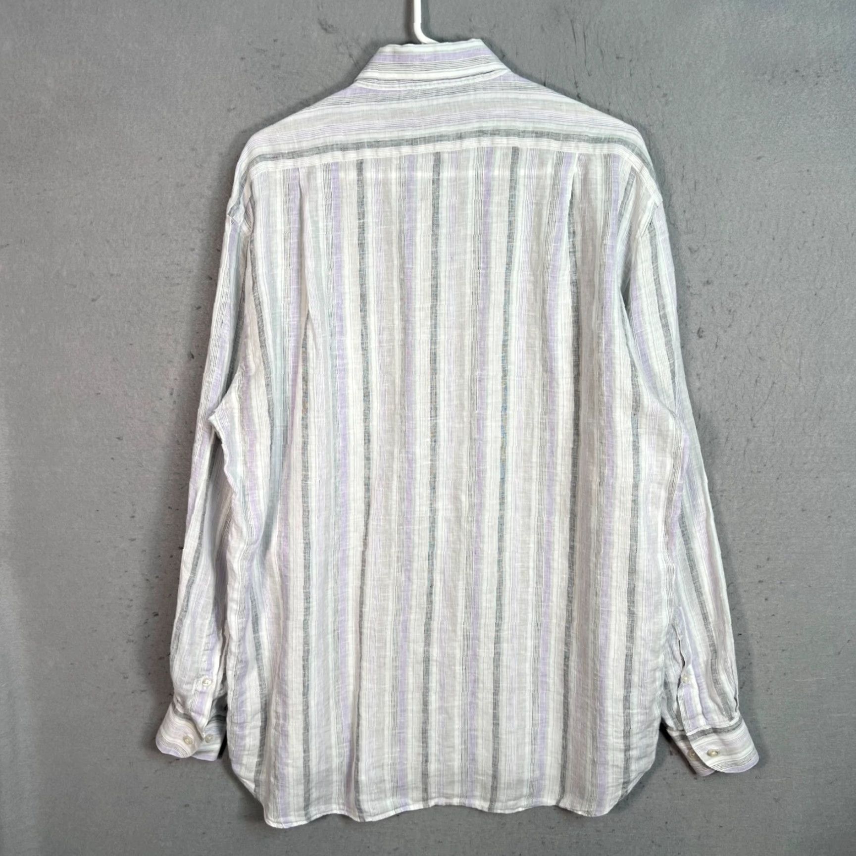 Canali Canali Mens Size Large Long-Sleeve Striped Shirt Size US L / EU 52-54 / 3 - 2 Thumbnail
