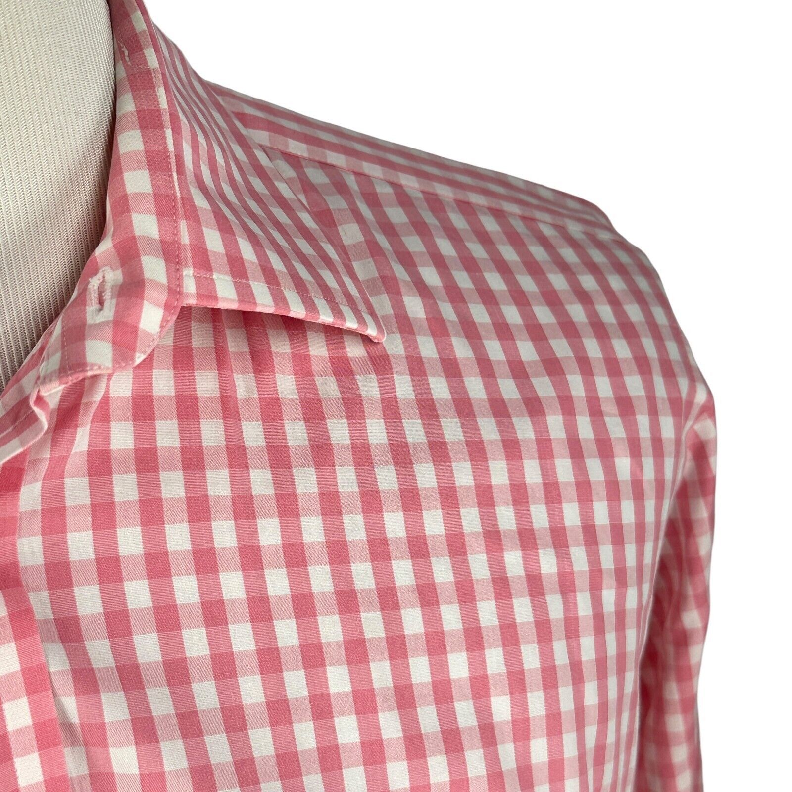 The Unbranded Brand Harvie & Hudson Shirt Men’s Large Pink Gingham 100% Cotton Size US L / EU 52-54 / 3 - 3 Thumbnail