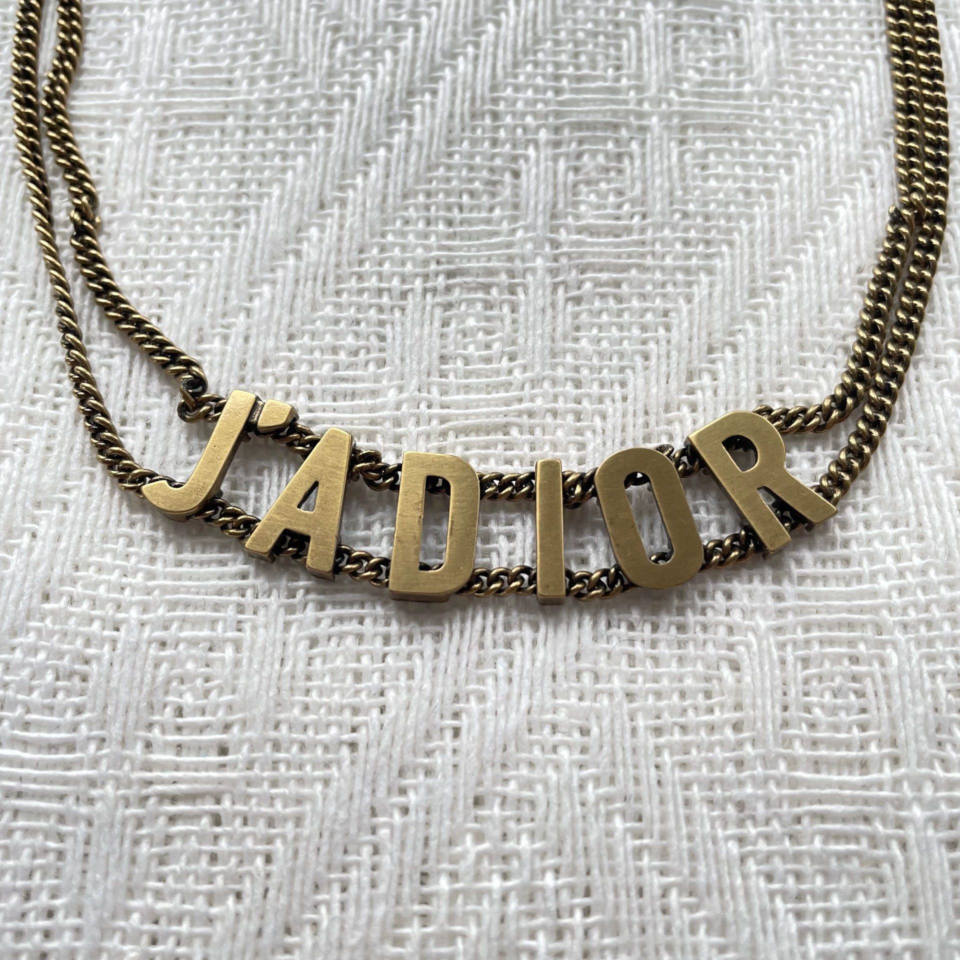 Dior DIOR J'Adior Logo antique gold metal necklace women's 99N Size ONE SIZE - 4 Thumbnail