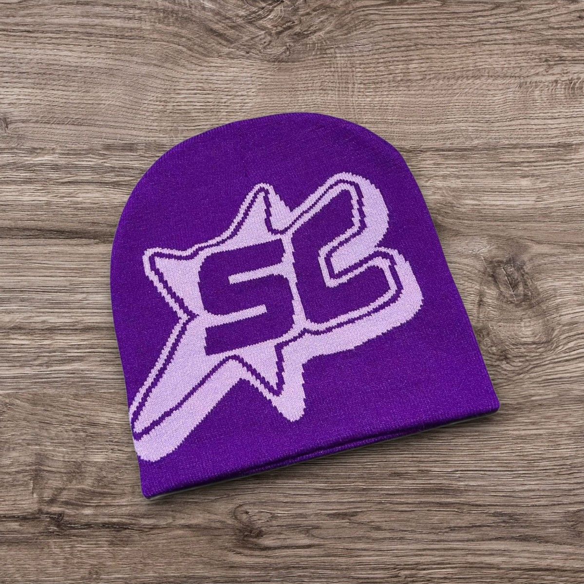 The Unbranded Brand Opium Y2K Skater ALT Grunge Beanie | Purple Logo Punk Hat Size ONE SIZE - 1 Preview