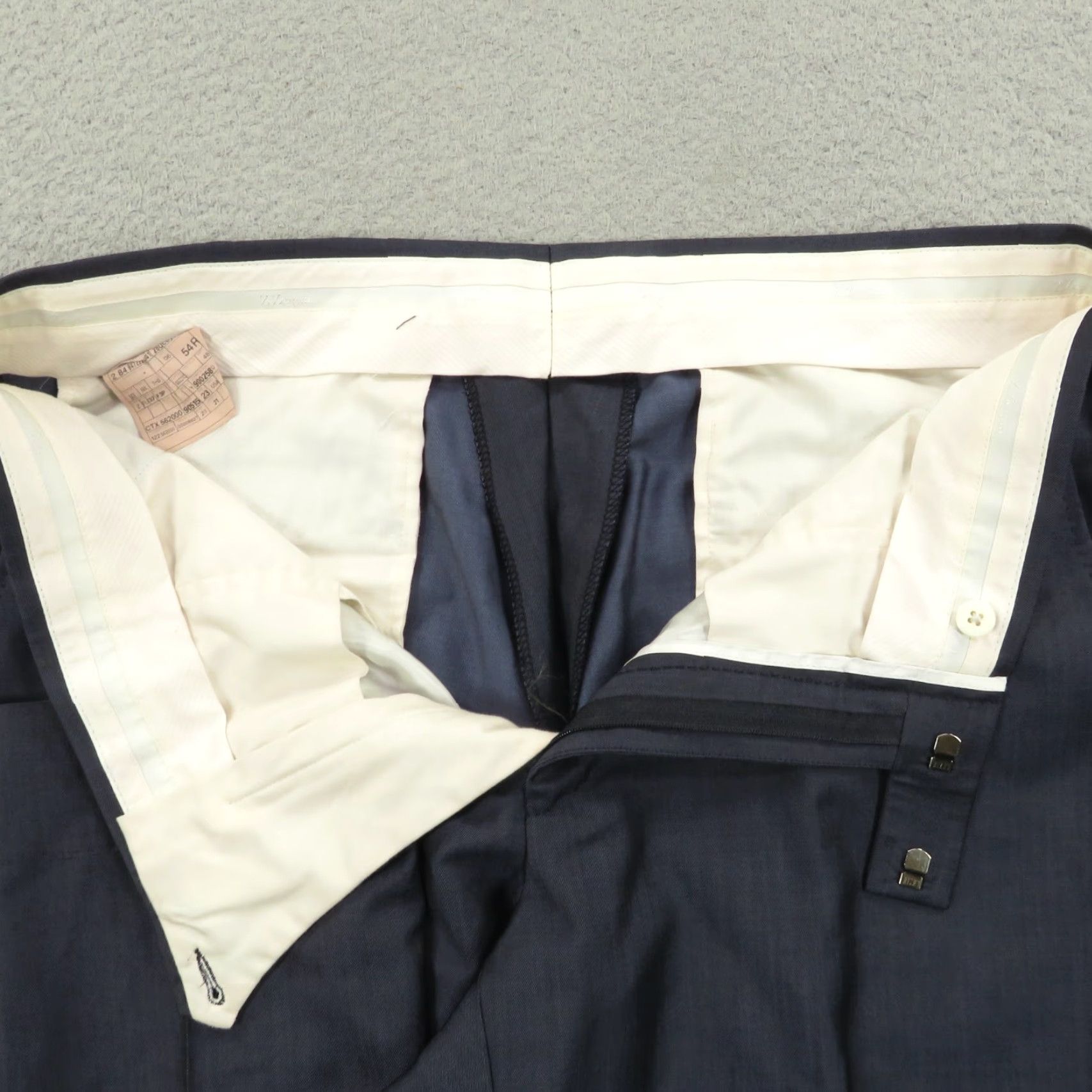 Zegna Pants 34x32 Wool Mohair Solid Blue Flat Front Straight Trousers Slacks Mens Regular 34 32 Inseam Wool Mohair Blue Solid Dress Pants Vintage N/A