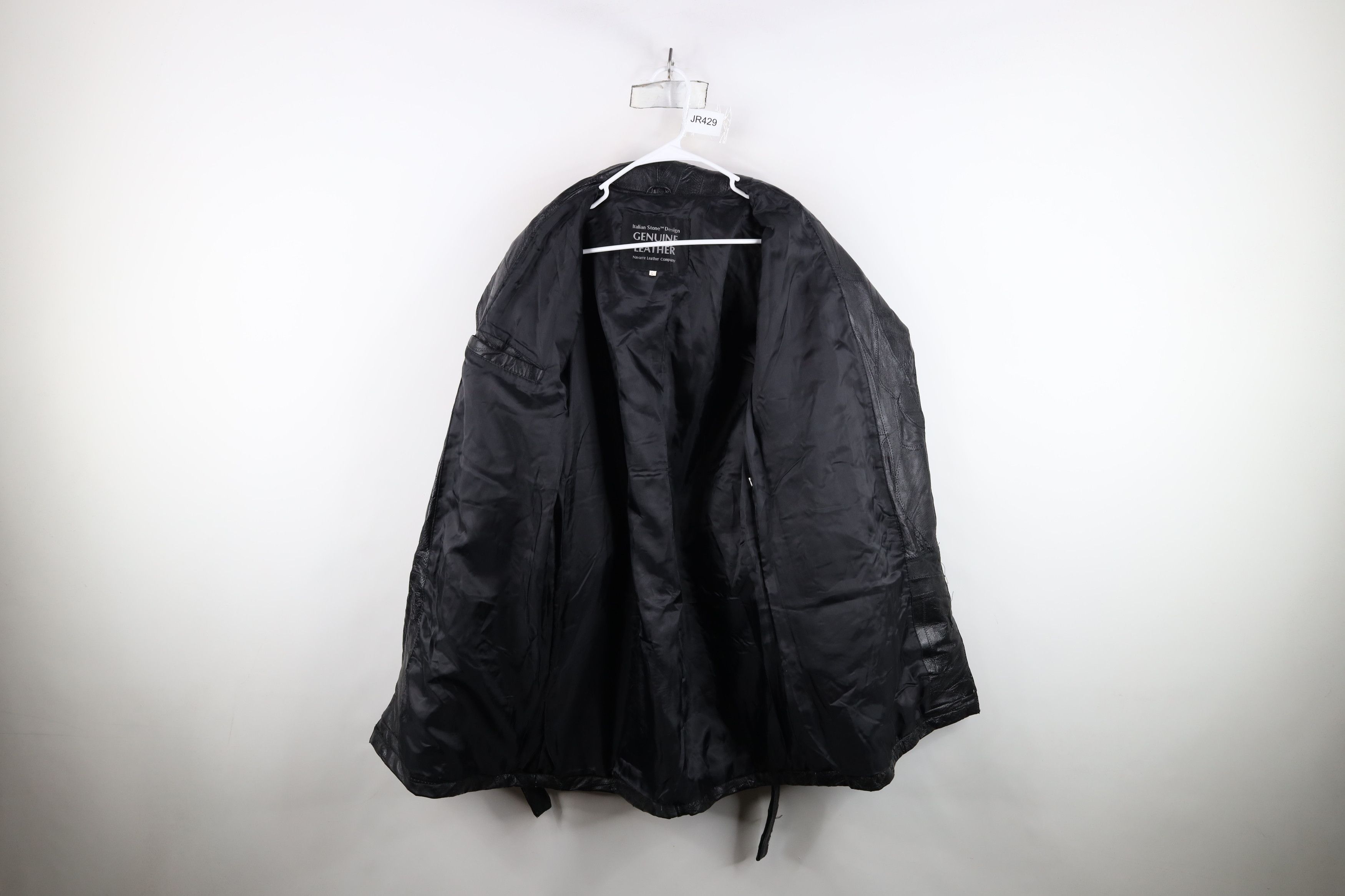 Vintage Vintage 90s Streetwear Belted Leather Trench Coat Jacket Size L / US 10 / IT 46 - 9 Thumbnail
