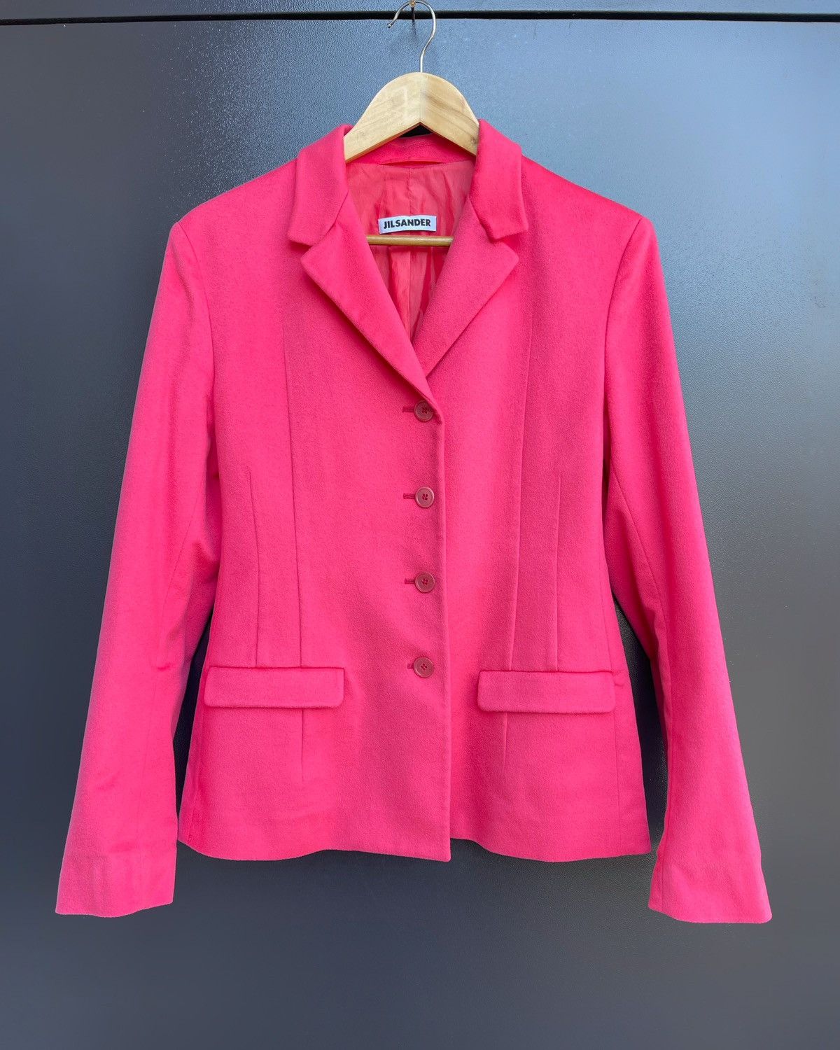Vintage Jil Sander Double Breasted Women Pink Blazer Jacket