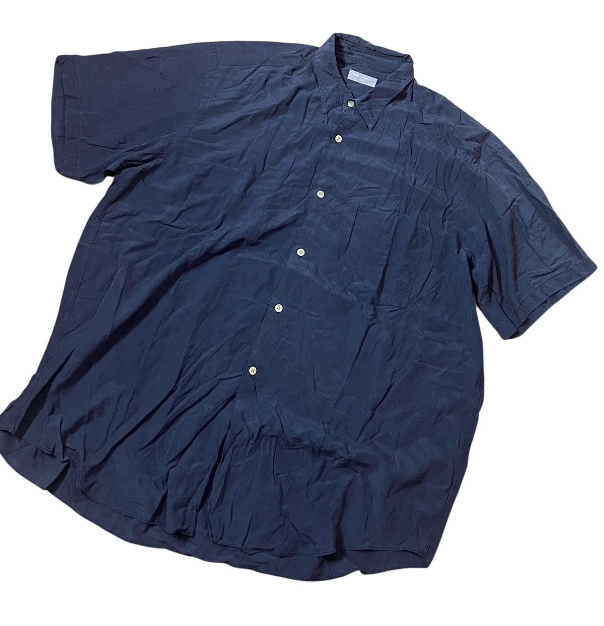 Comme des Garcons Vintage cdg homme flowy navy shirt Size US XL / EU 56 / 4 - 2 Thumbnail