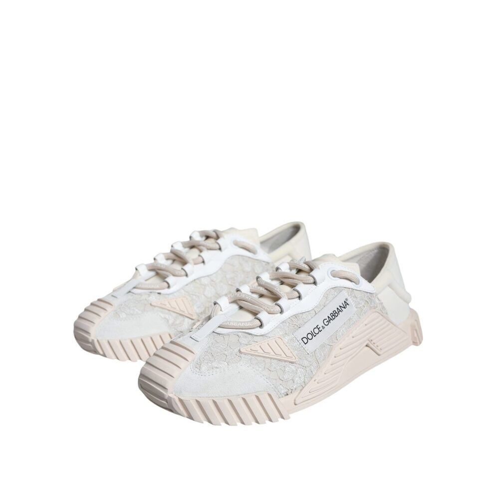 Dolce & Gabbana Dolce & Gabbana White Lace NS1 Low Top Sneaker Sports Shoes Size US 6.5 / IT 36.5 - 3 Thumbnail