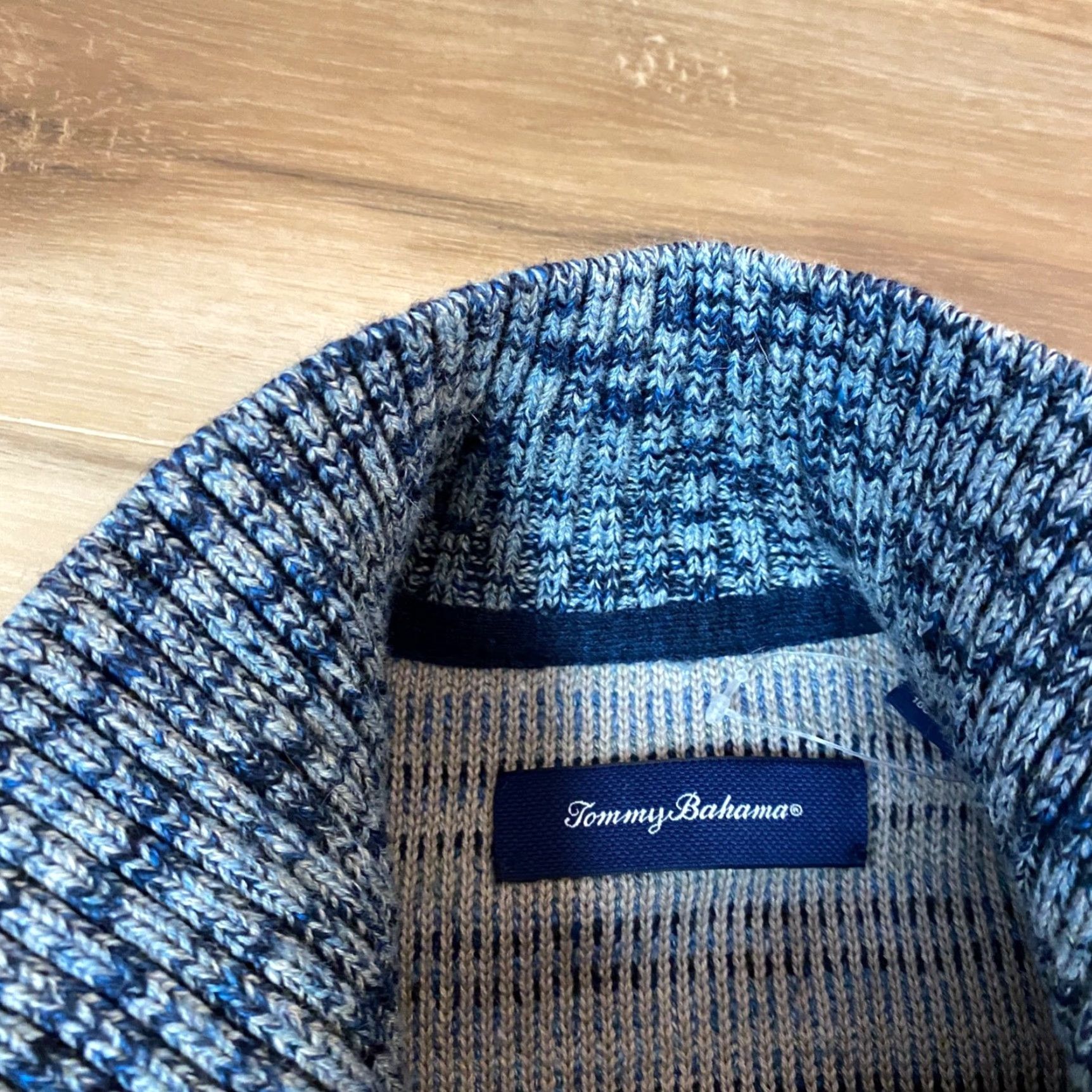 Tommy Bahama Tommy Bahama Sweater Mens Medium Indigo Blue Quarter Button Pullover Woven Size US M / EU 48-50 / 2 - 6 Thumbnail
