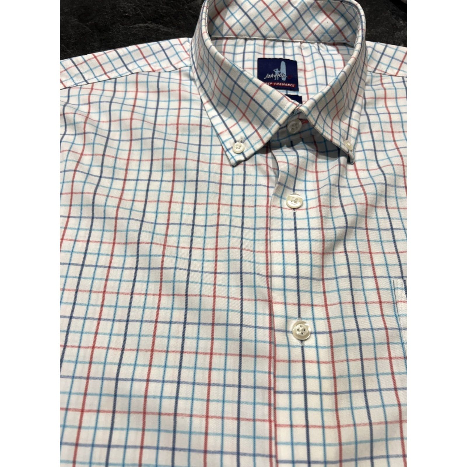 johnnie-O johnnie-O Prep-Formance Men's Plaid Check Shirt XL Long Sleeve Button Up Logo Casual All Seasons Size US XL / EU 56 / 4 - 5 Thumbnail