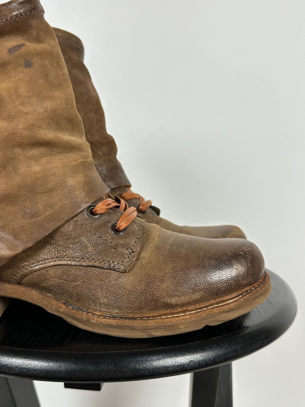 A.S.98 A.S.98. Airstep Brown Leather Biker Ankle Boots Size US 7 / IT 37 - 14 Thumbnail
