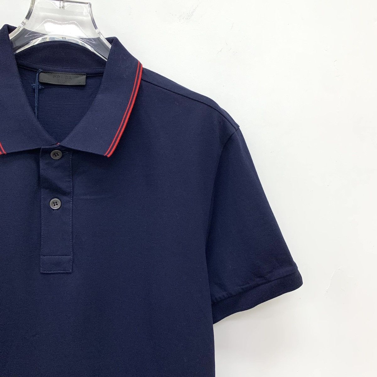 Prada Prada Navy Blue Cotton Polo Shirt K26WX Size US M / EU 48-50 / 2 - 3 Thumbnail