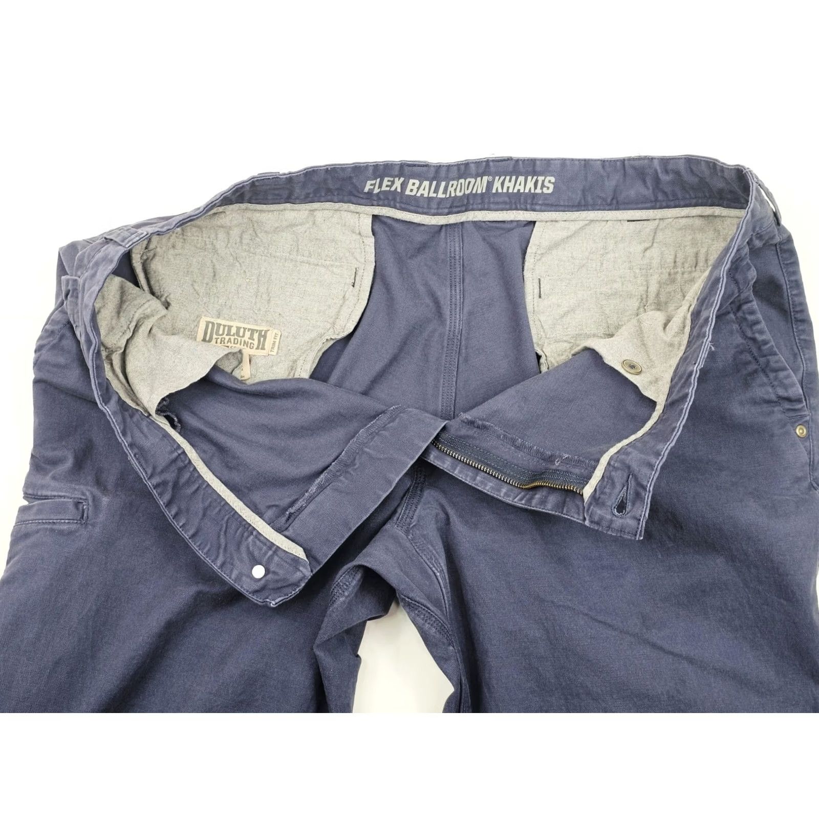 Vintage Duluth Trading Flex Ballroom Khakis Navy Blue Trim Fit Pants Men 42x29 Casual Workwear Baggy? Size US 42 / EU 58 - 7 Thumbnail