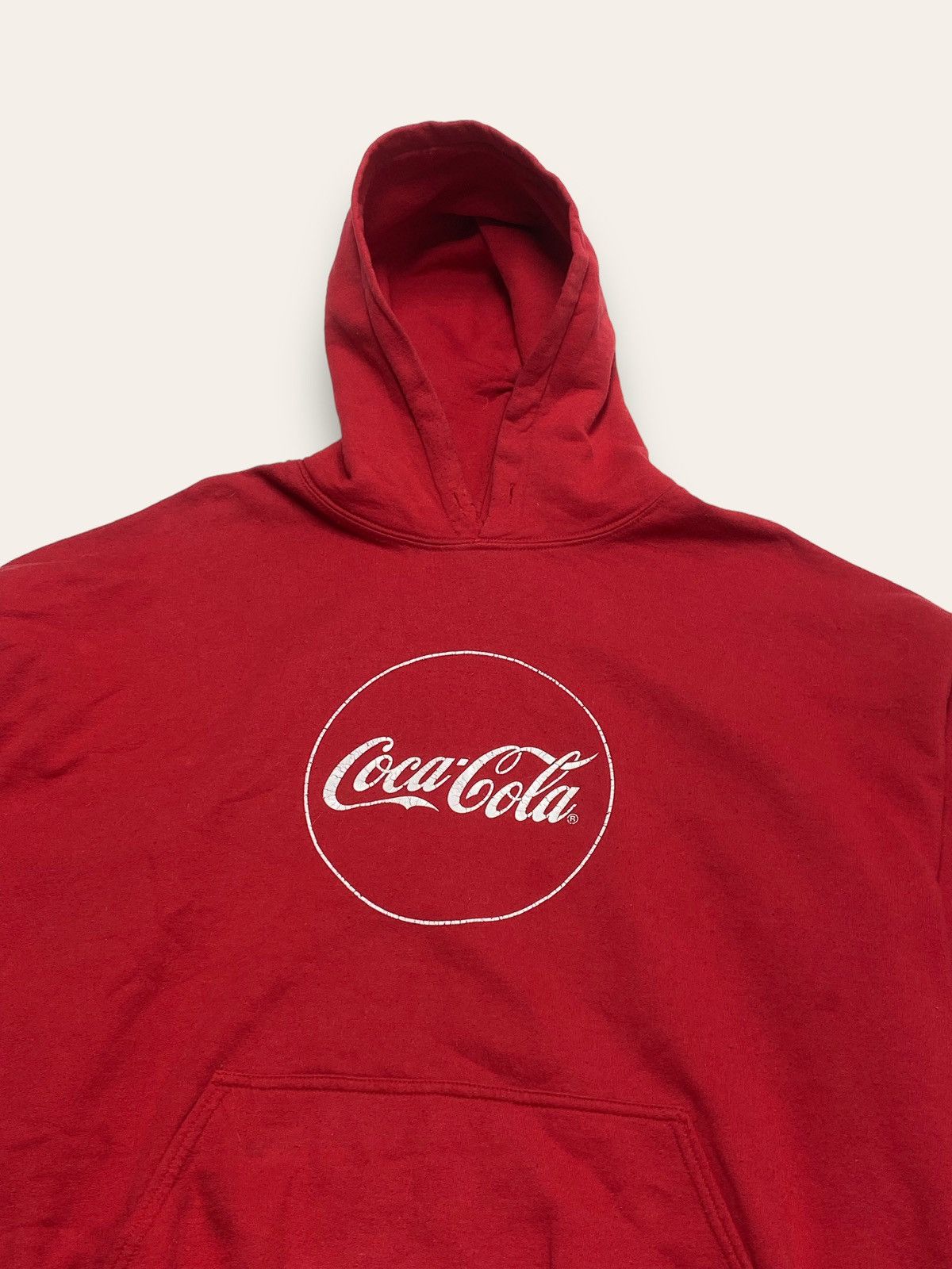 Coca Cola Vintage COCA COLA Coke Red Oversized Baggy Hoodie Size US XL / EU 56 / 4 - 2 Thumbnail