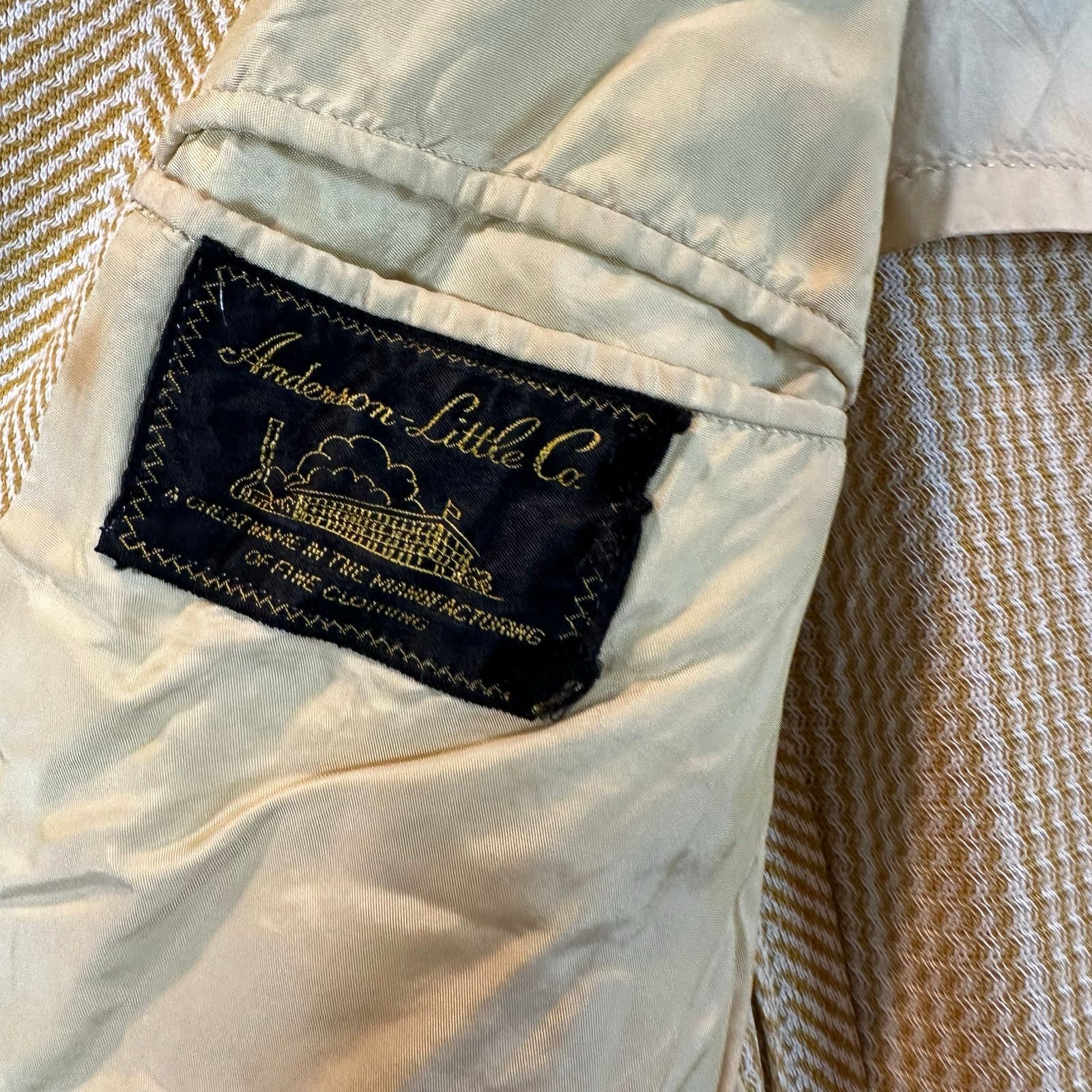 Other VTZ 70s Blazer Sport Coat Jacket Yellow Herringbone Size 42R - 8 Thumbnail