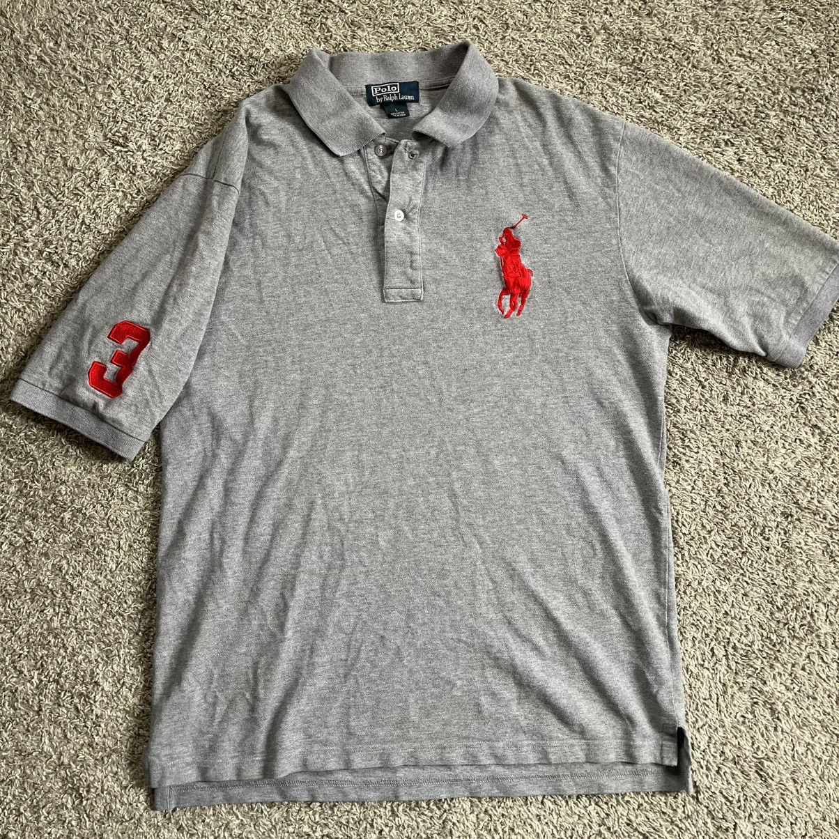 Polo Ralph Lauren 🔴Polo Ralph Lauren Shirt Size Large Gray Red Big Polo Size US L / EU 52-54 / 3 - 10 Thumbnail