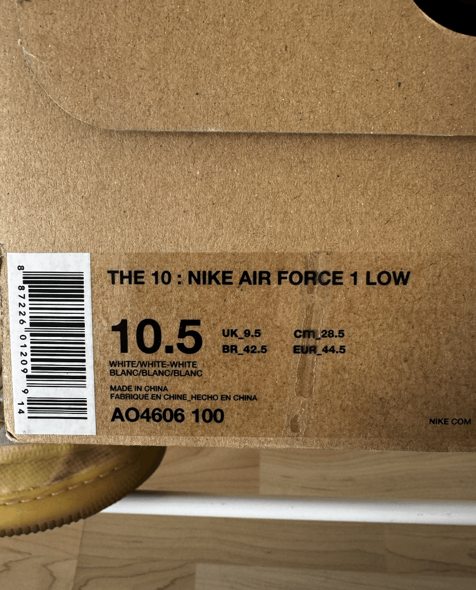 Nike × Off-White Nike Air Force 1 Off White White OG Size US 11.5 / EU 44-45 - 23 Thumbnail