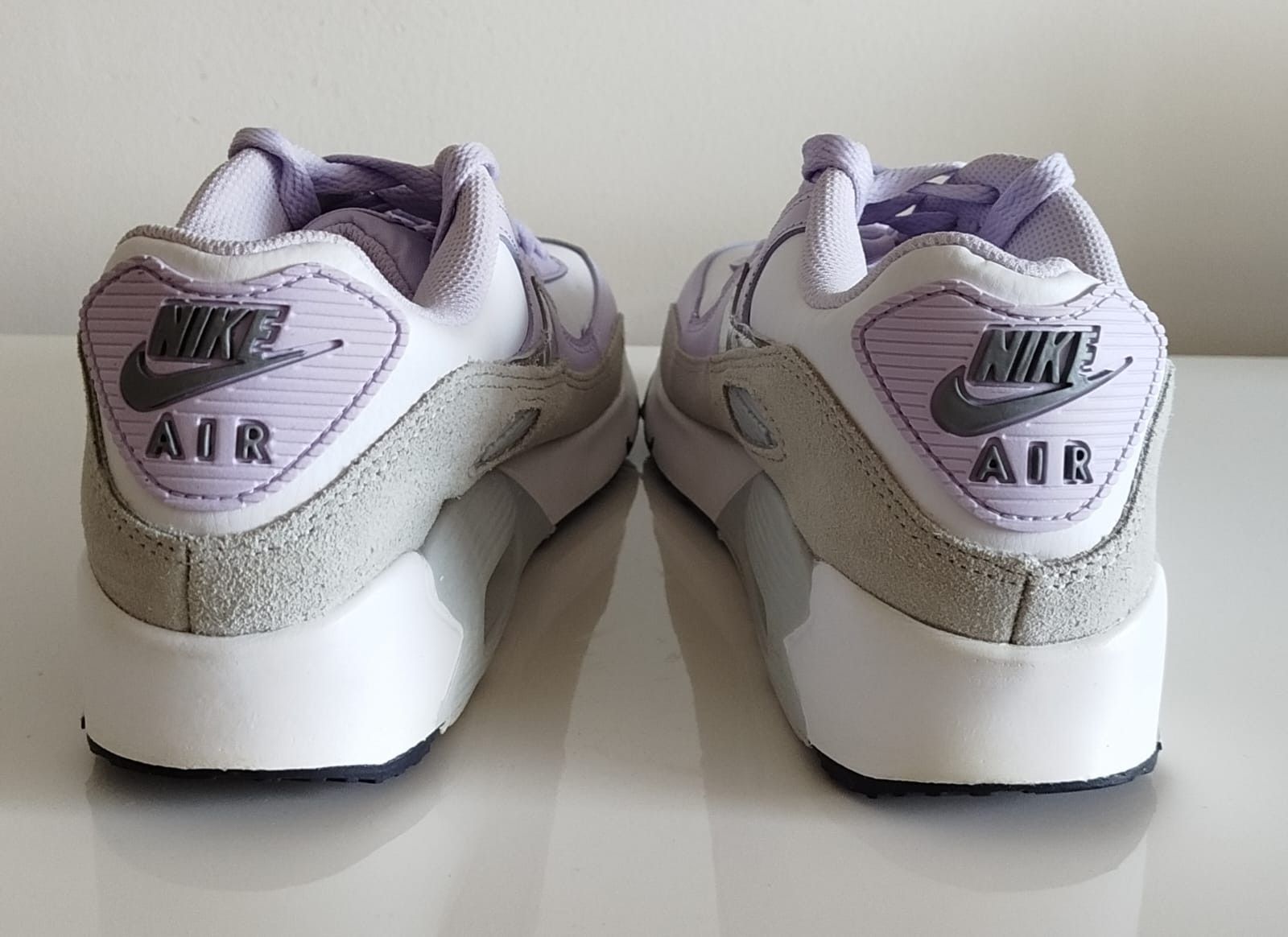 Nike Nike Air Max 90 White Violet Frost (GS) Size US 8.5 / IT 38.5 - 4 Thumbnail