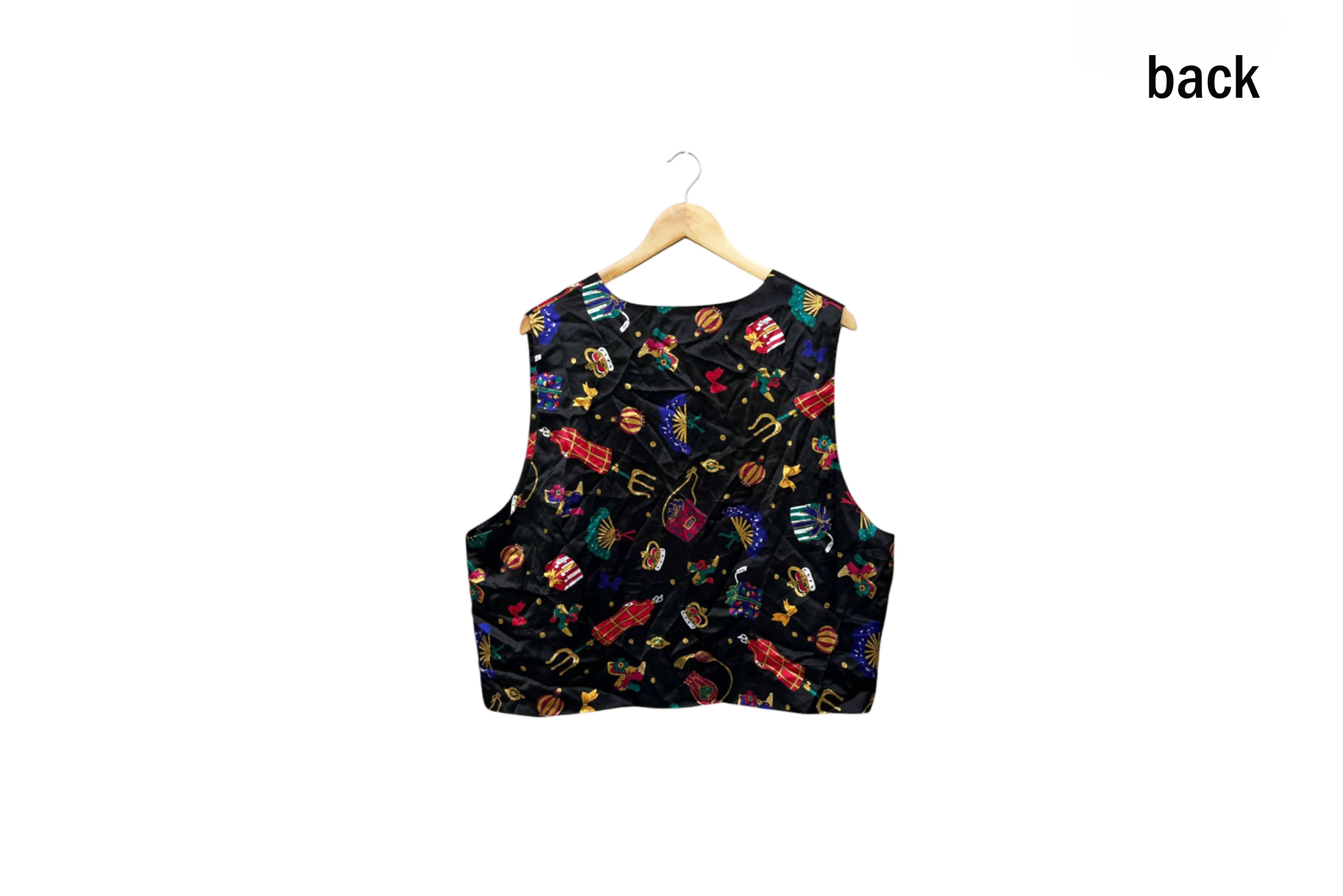 Diane von Furstenberg 80s DVF Diane Von Furstenberg Vest Silky Shirt, Size 1X Size XXL / US 16-18 / IT 52-54 - 5 Thumbnail