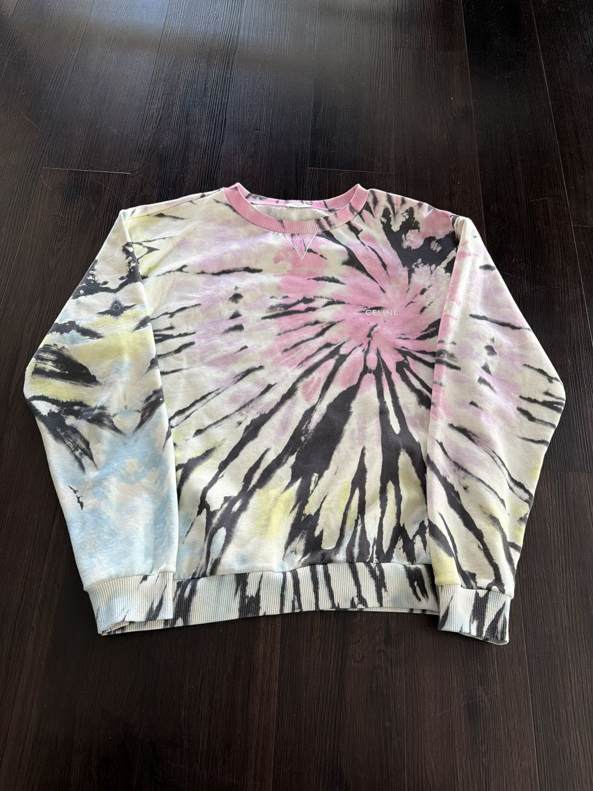 Celine Celine Tie Dye Spiral Multicolor Sweatshirt Size US L / EU 52-54 / 3 - 2 Thumbnail