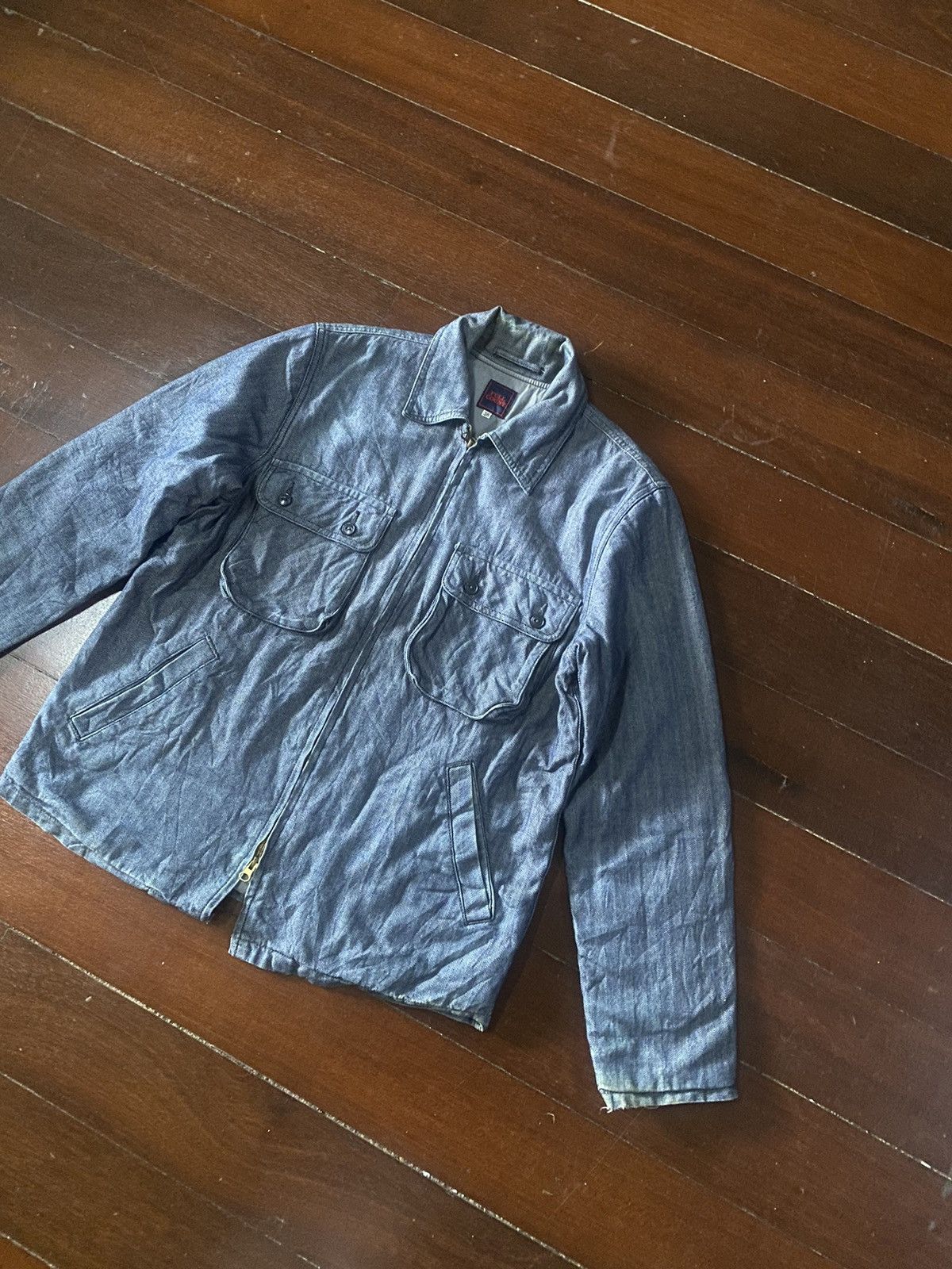 Warehouse Fire 🔥 FULL COUNT denim jacket double pocket heavy jacket Size US L / EU 52-54 / 3 - 5 Thumbnail