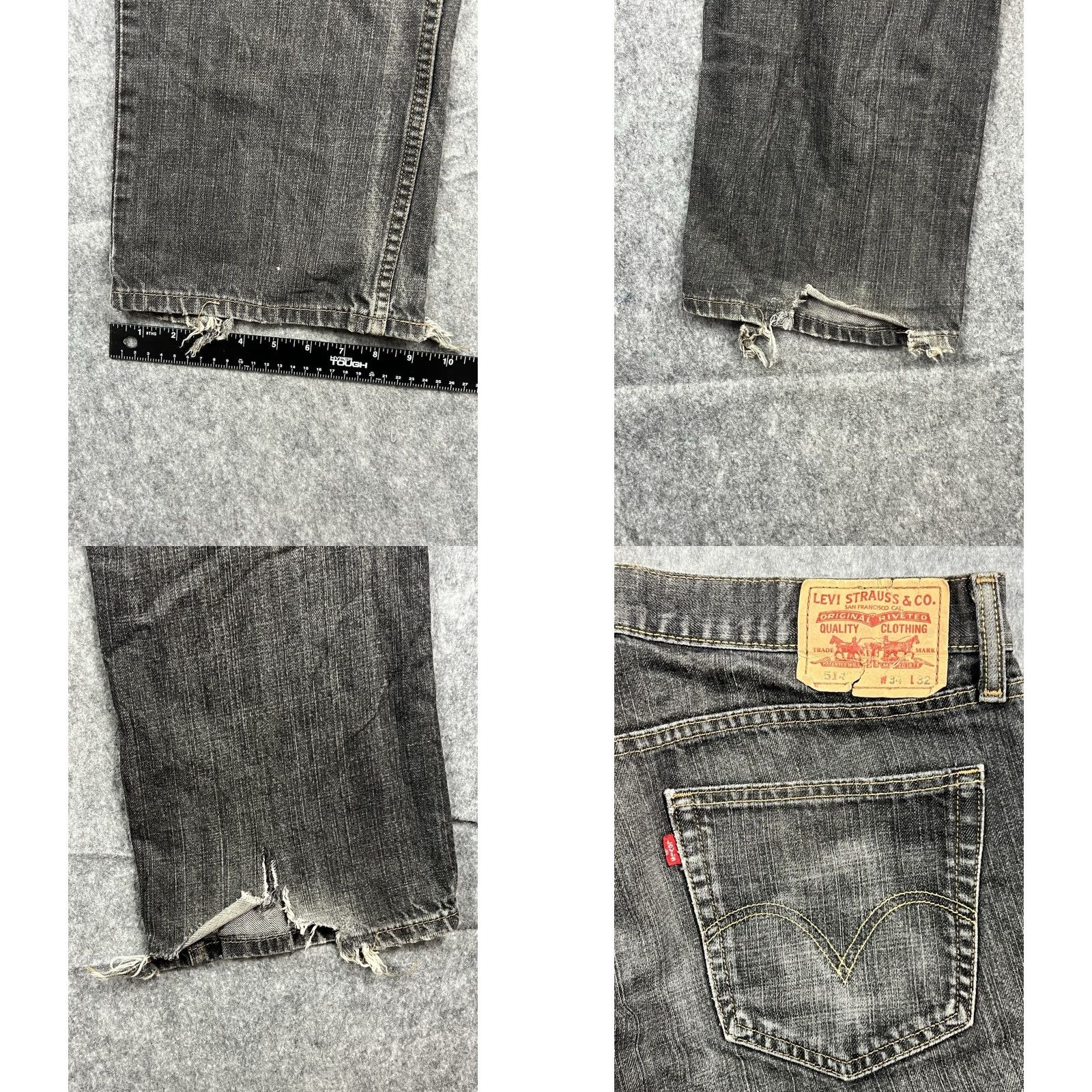 Levi's VINTAGE Levi's 514 Jeans Black Slim Straight Leg Distressed Size 34x32 Men Slim Jeans Size US 34 / EU 50 - 8 Thumbnail