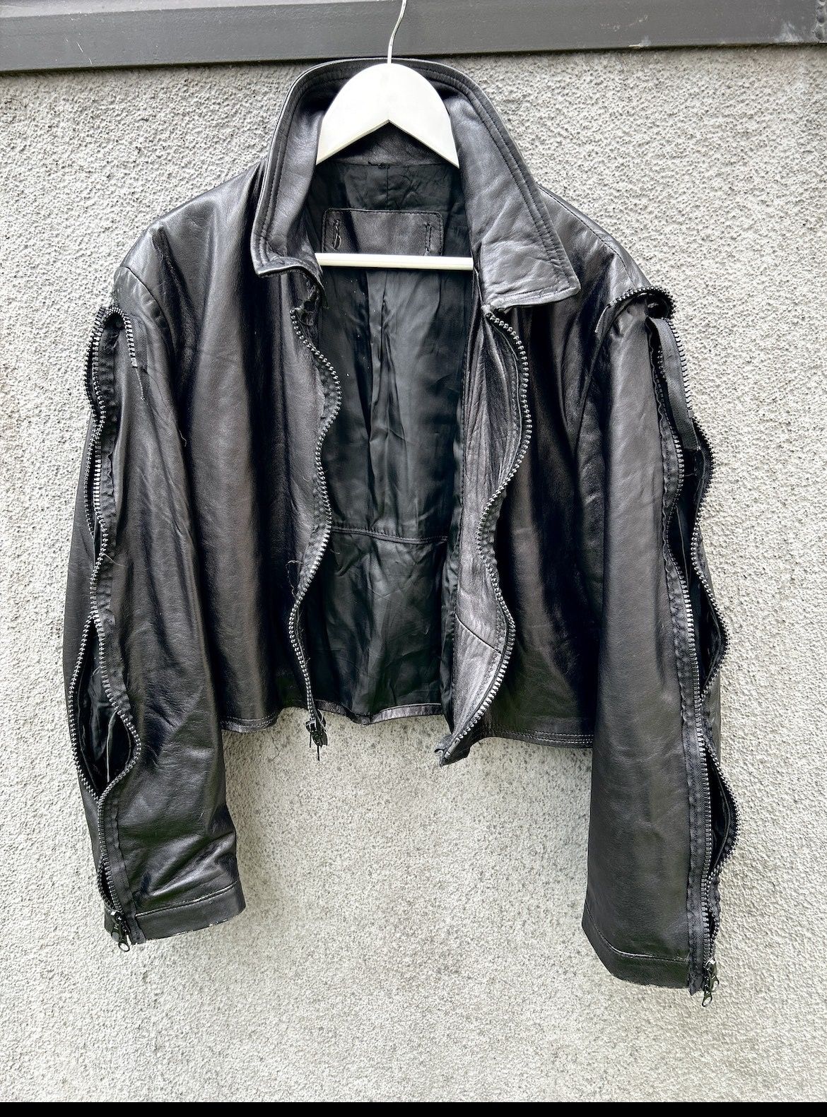 Vintage Avant Garde Archival Clothing Cropped Zip Up Leather Jacket Size US L / EU 52-54 / 3 - 1 Preview