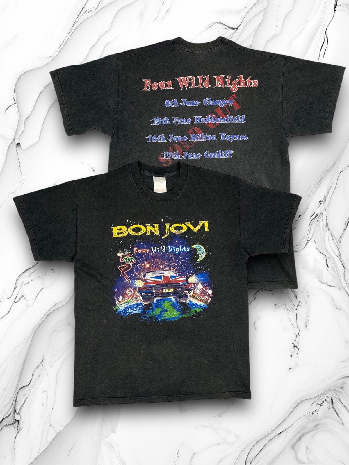 Bon Jovi Bon Jovi Four Wild Nights 2001 Vintage Rock Band Tour Tee Size US L / EU 52-54 / 3 - 1 Thumbnail