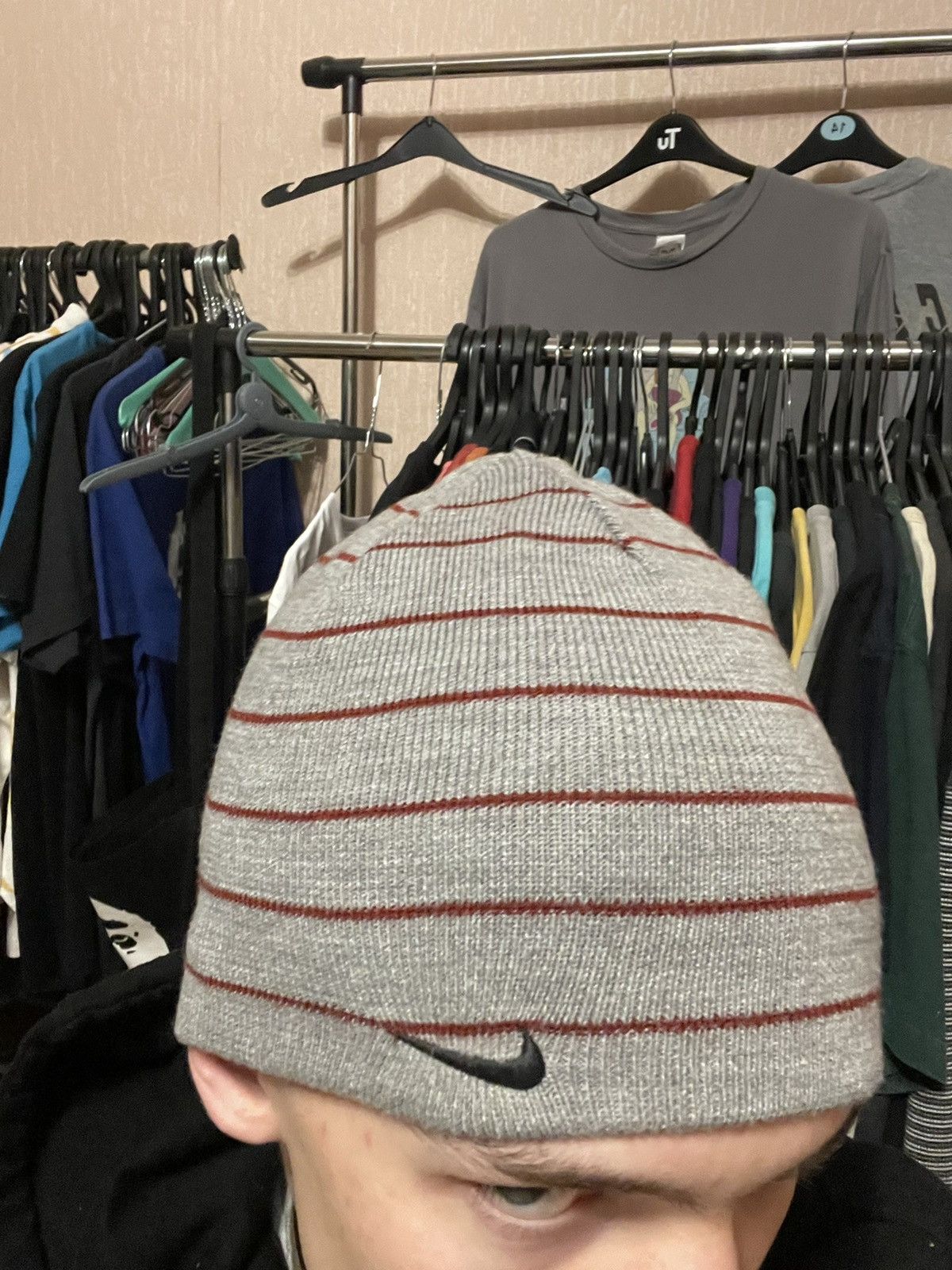 Nike Vintage Nike Reversible Striped Swoosh Logo Hat Y2K Size ONE SIZE - 6 Thumbnail
