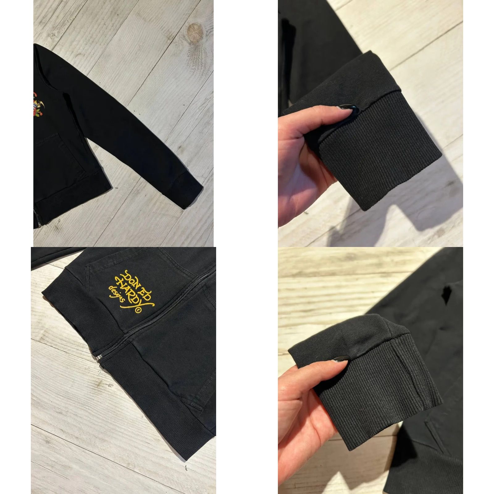 Ed Hardy VINTAGE Ed Hardy By Christian Audigier Hoodie Y2K Full Zip Women Size S Black Size S / US 4 / IT 40 - 9 Thumbnail