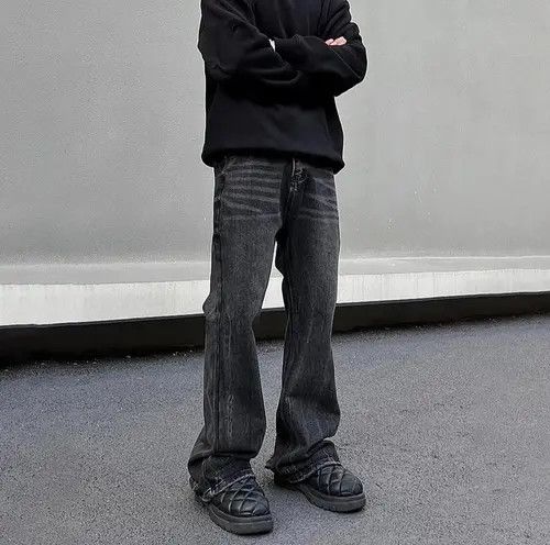 Jean Loose Straight-leg Flared Black Jeans Size US 31 - 3 Thumbnail
