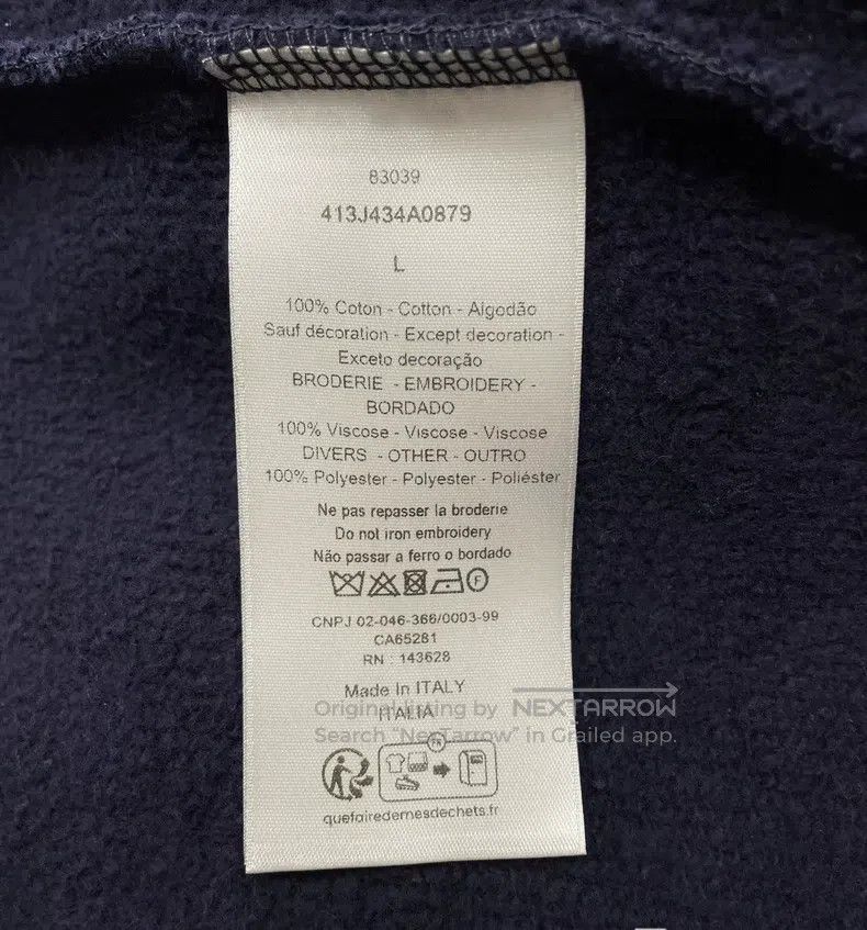 Dior Dior Dark blue embroidered half-zip sweatshirt Size US L / EU 52-54 / 3 - 5 Thumbnail