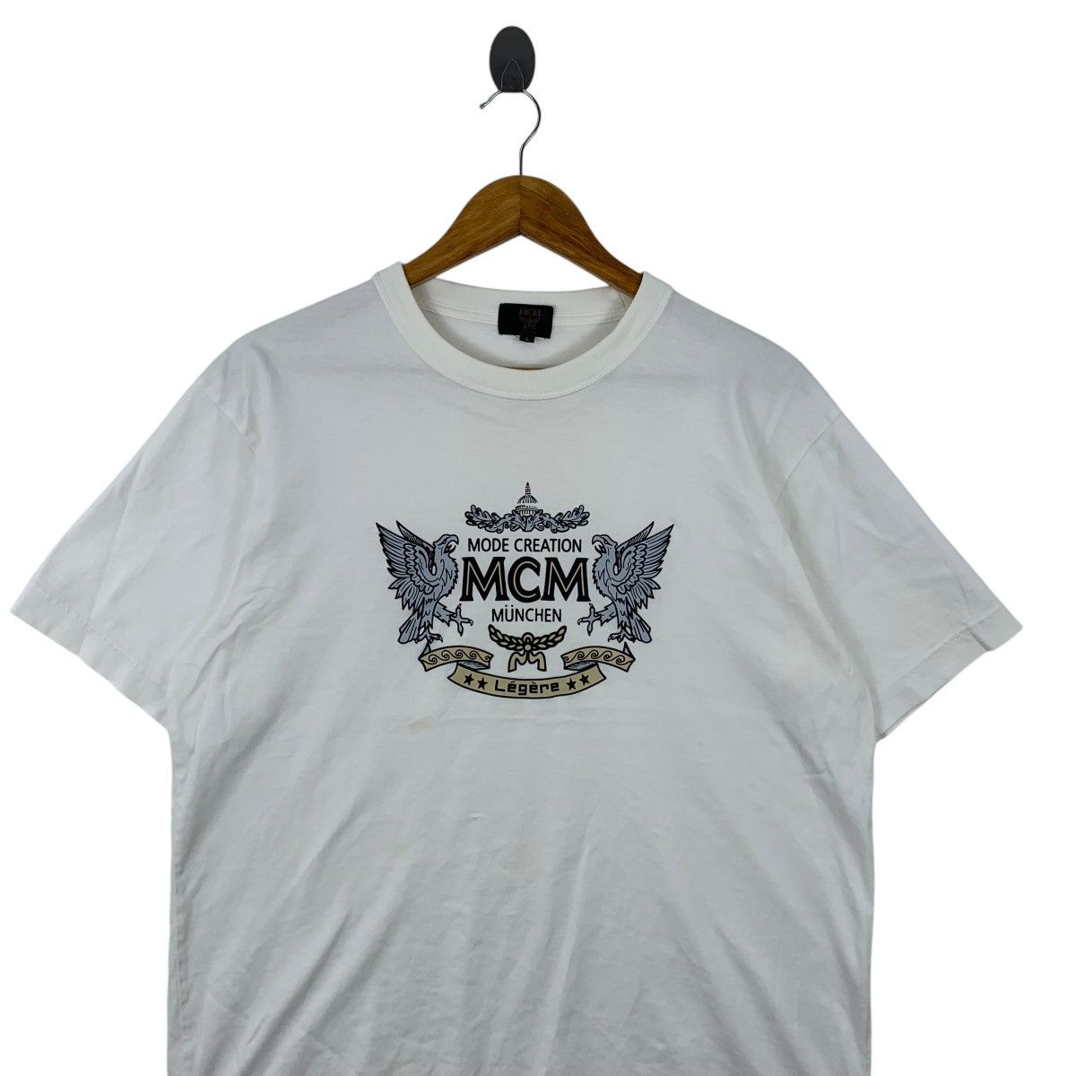 MCM Vintage MCM LEGERE CREST Mode Creation Munchen Tee Shirt Top Size L / US 10 / IT 46 - 2 Thumbnail