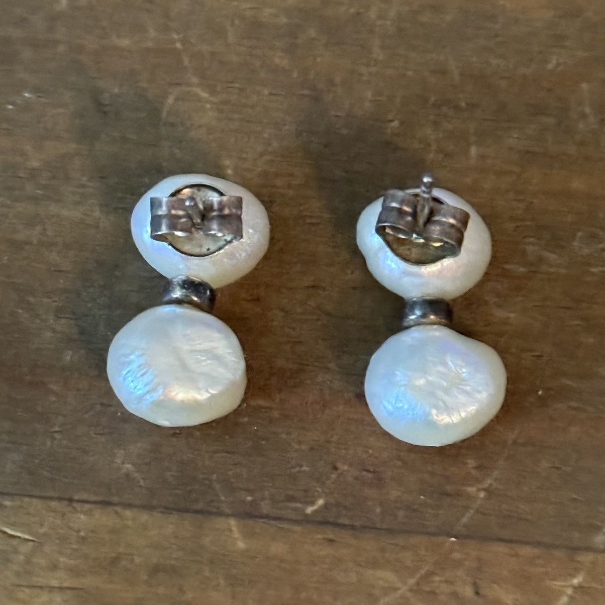 Vintage Vintage double Baroque pearl post earrings Size ONE SIZE - 5 Thumbnail