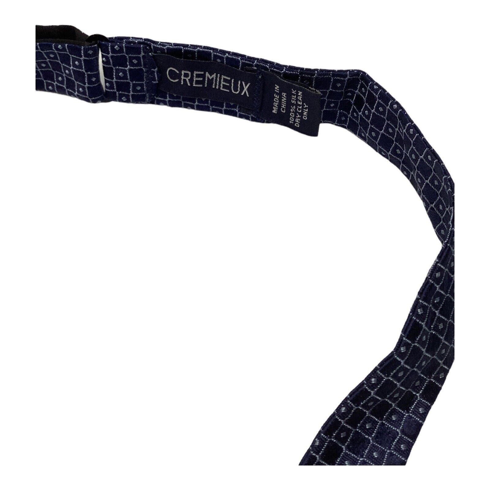 Cremieux CREMIEUX Blue Geometric Adjustable Self Bow Tie Silk W: 2.75 Size ONE SIZE - 5 Thumbnail