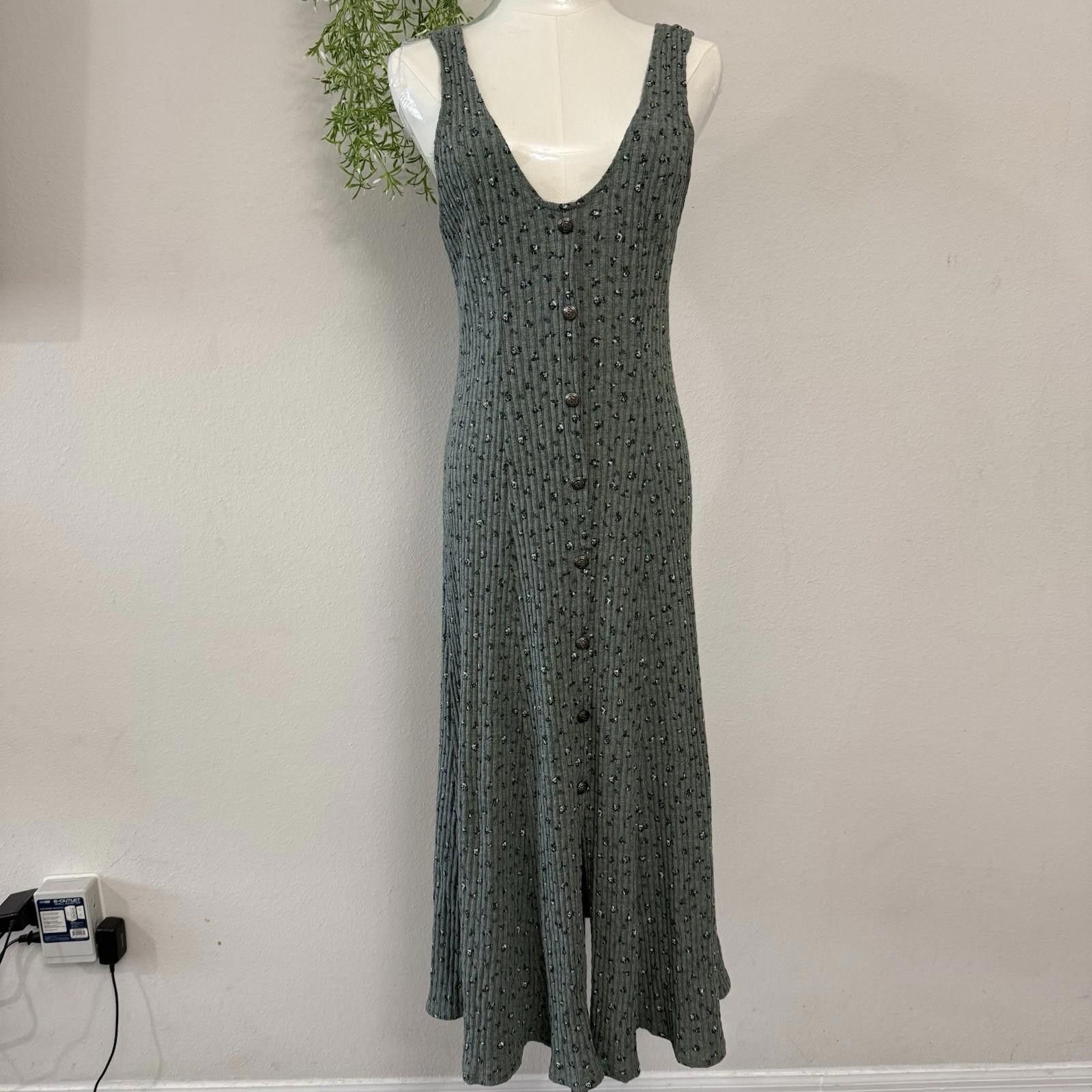 The Unbranded Brand USA Cotton Cottage Dress Large 12 Floral Size L / US 10 / IT 46 - 1 Thumbnail