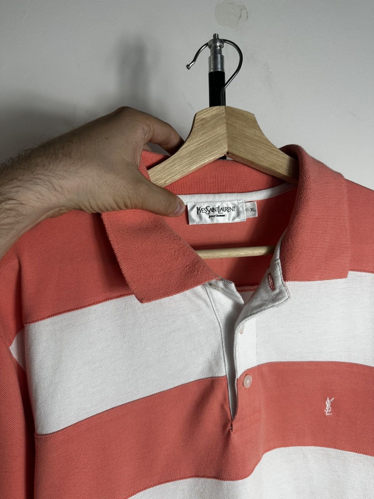 Yves Saint Laurent Vintage Yves Saint Laurent Pour Homme Striped Polo Shirt XL Size US XL / EU 56 / 4 - 3 Thumbnail